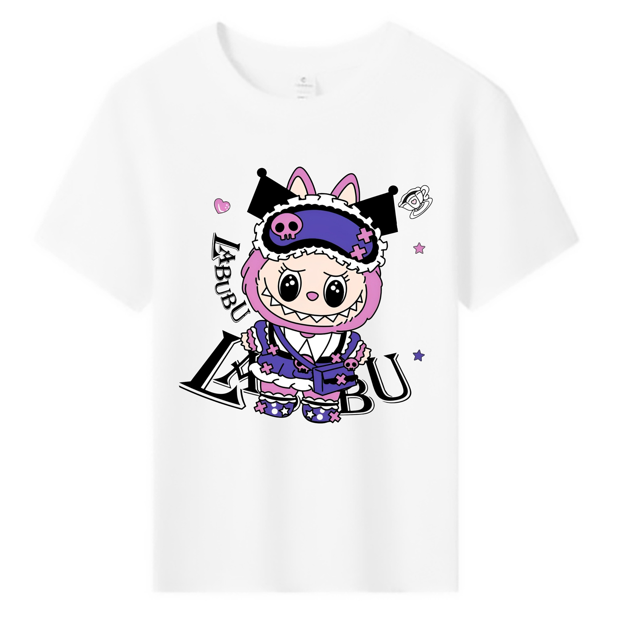 サンリオクロミ&LABUBU ラブブ - 綿100％ キッズTシャツ ・ フロントプリント ・ 快適 通気性 ・ スポーツ カジュアル 散歩用