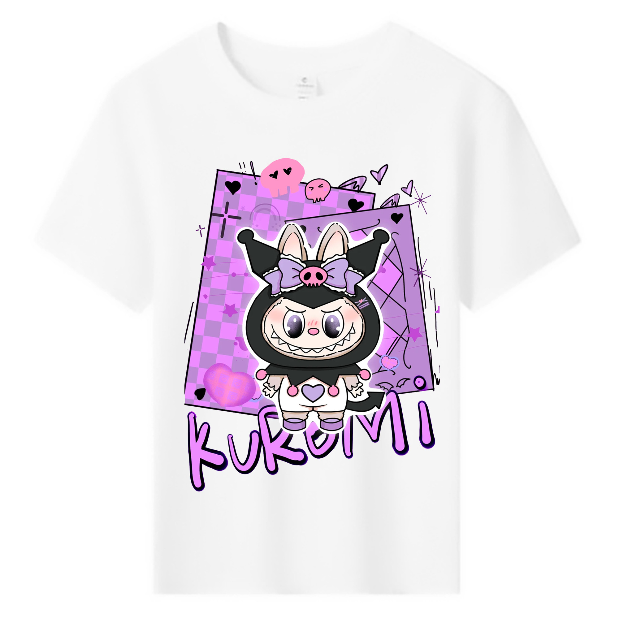 サンリオクロミ&LABUBU ラブブ - 綿100％ キッズTシャツ ・ フロントプリント ・ 快適 通気性 ・ スポーツ カジュアル 散歩用