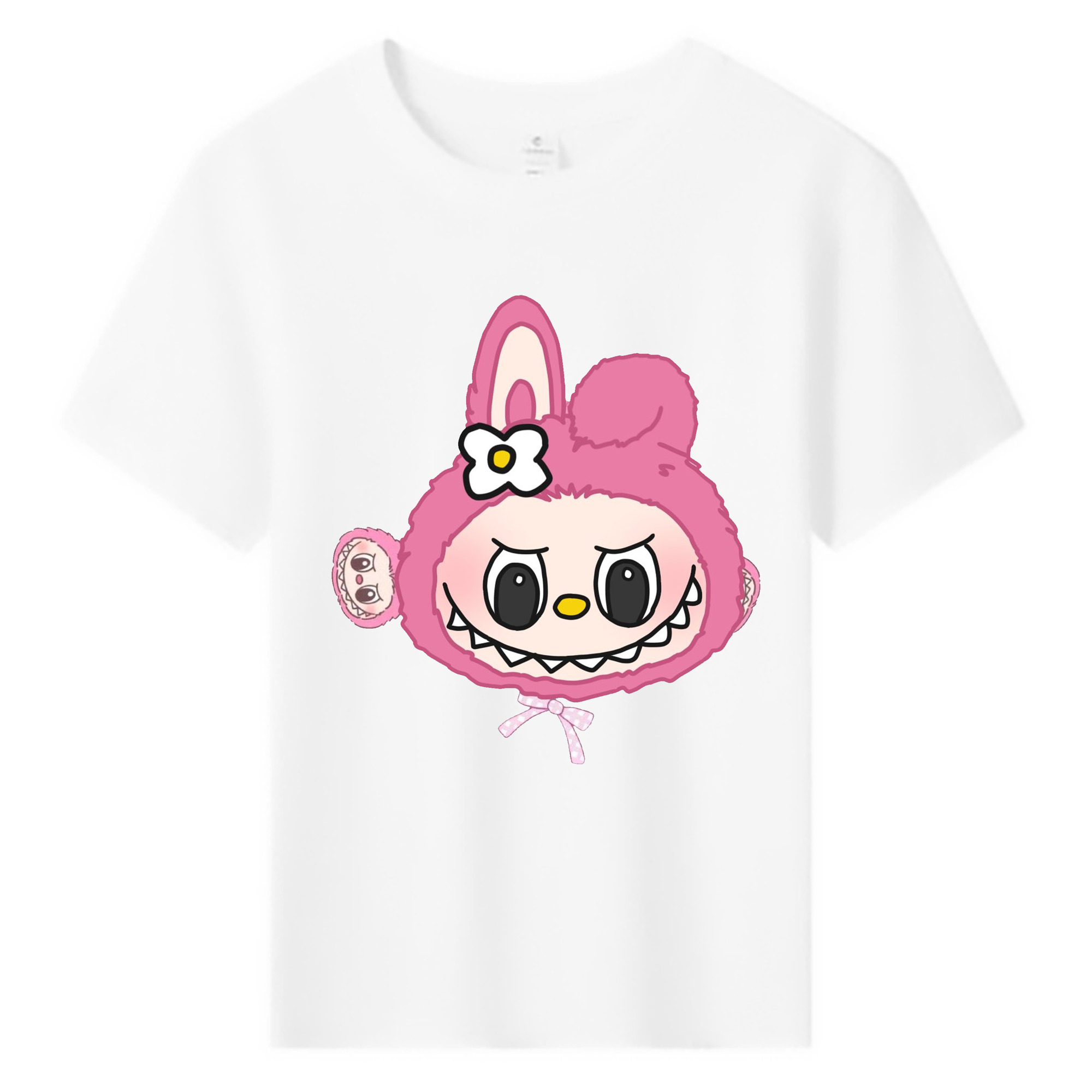 サンリオマイメロディ&LABUBU ラブブ - 綿100％ キッズTシャツ ・ フロントプリント ・ 快適 通気性 ・ スポーツ カジュアル 散歩用