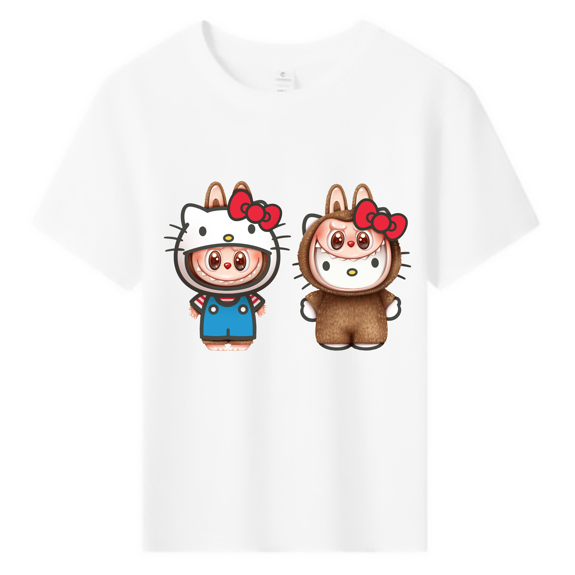サンリオ&LABUBU ラブブ - 綿100％ キッズTシャツ ・ フロントプリント ・ 快適 通気性 ・ スポーツ カジュアル 散歩用