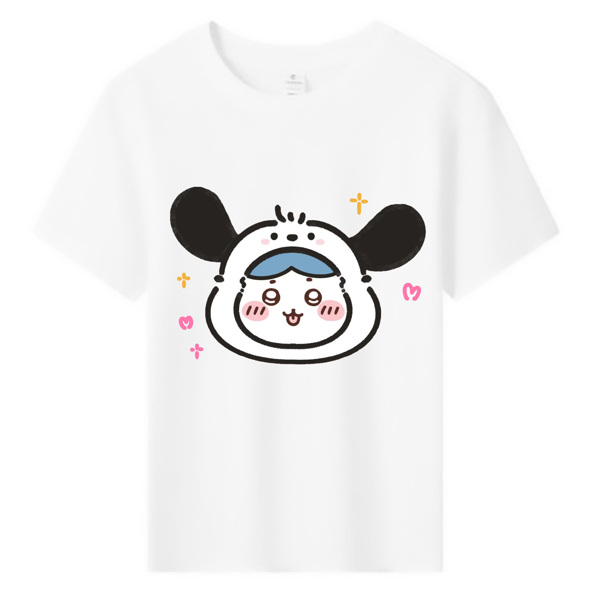 ポチャッコ&ちいかわ - 綿100％ キッズTシャツ ・ フロントプリント ・ 快適 通気性 ・ スポーツ カジュアル 散歩用