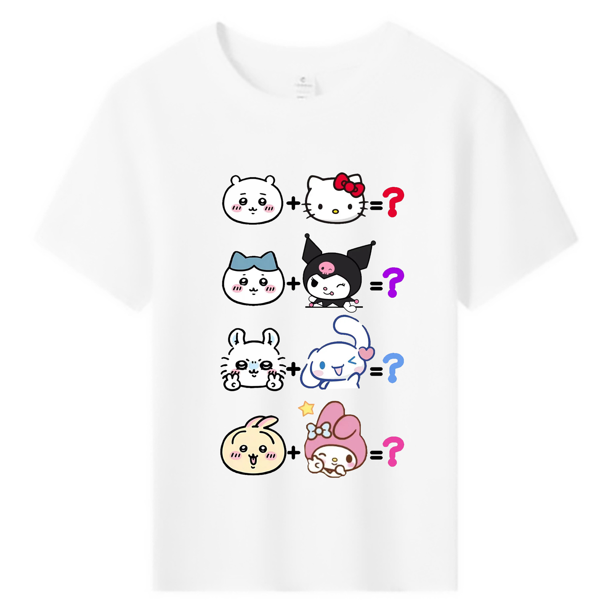 サンリオ&ちいかわ - 綿100％ キッズTシャツ ・ フロントプリント ・ 快適 通気性 ・ スポーツ カジュアル 散歩用
