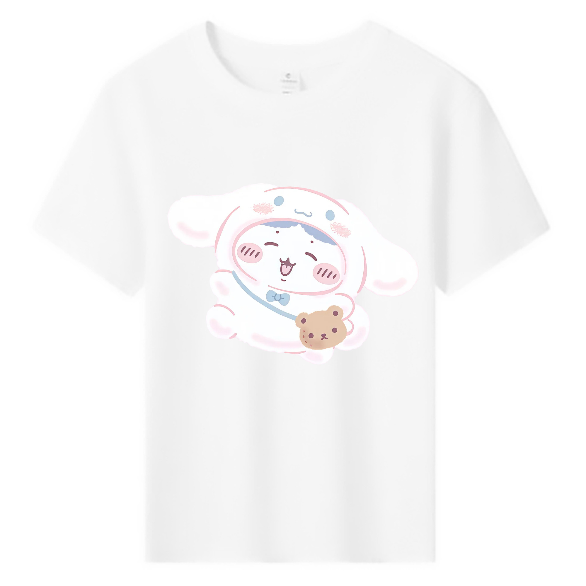 シナモロール&ちいかわ - 綿100％ キッズTシャツ ・ フロントプリント ・ 快適 通気性 ・ スポーツ カジュアル 散歩用