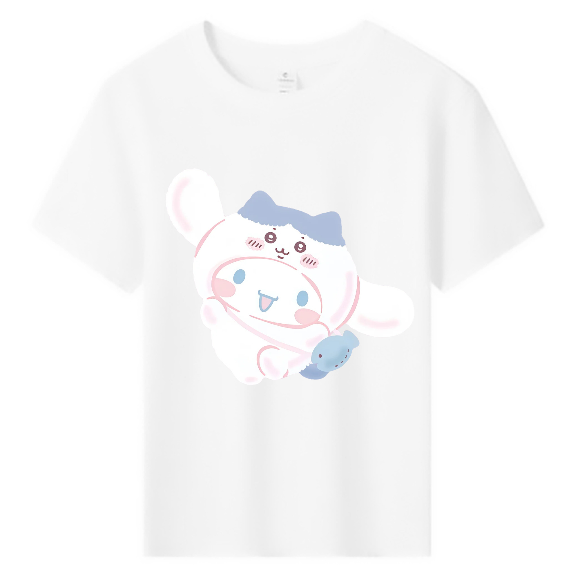 シナモロール&ちいかわ - 綿100％ キッズTシャツ ・ フロントプリント ・ 快適 通気性 ・ スポーツ カジュアル 散歩用