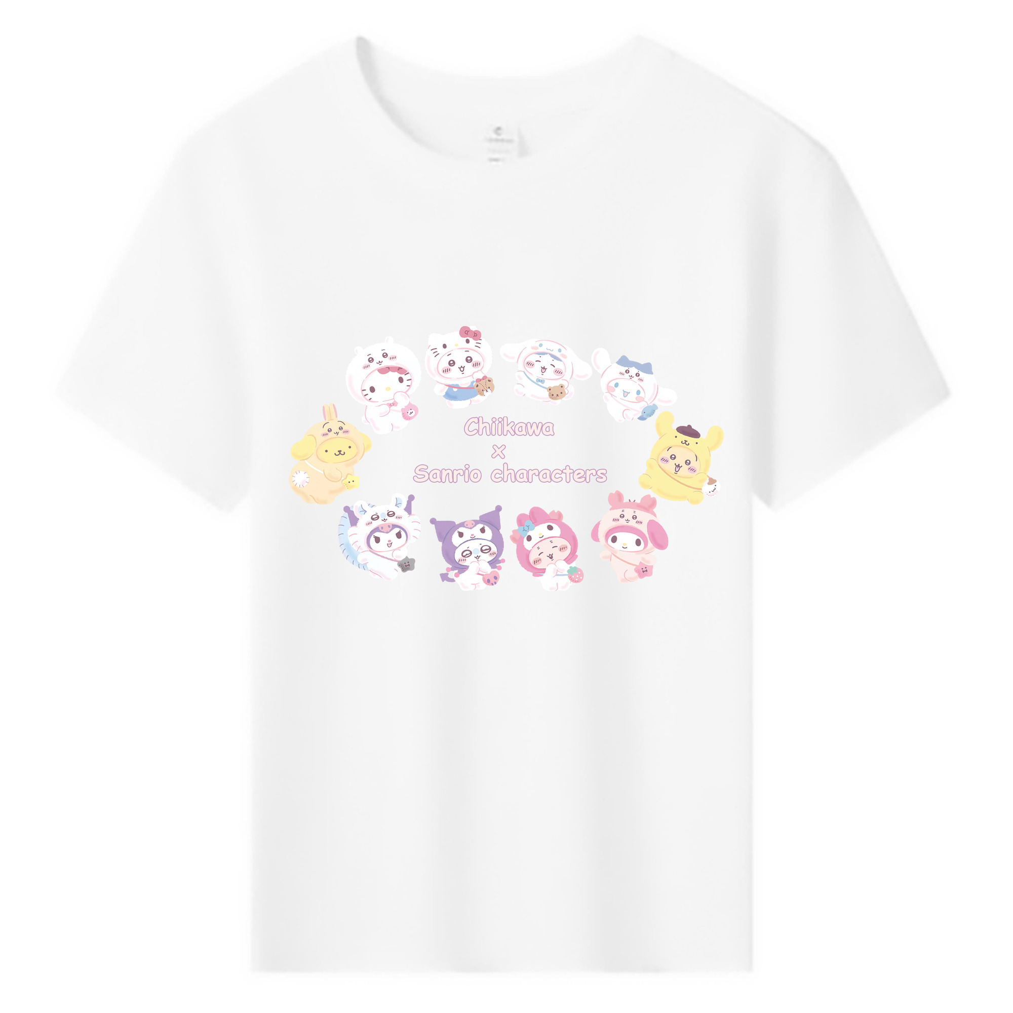 サンリオ&ちいかわ - 綿100％ キッズTシャツ ・ フロントプリント ・ 快適 通気性 ・ スポーツ カジュアル 散歩用