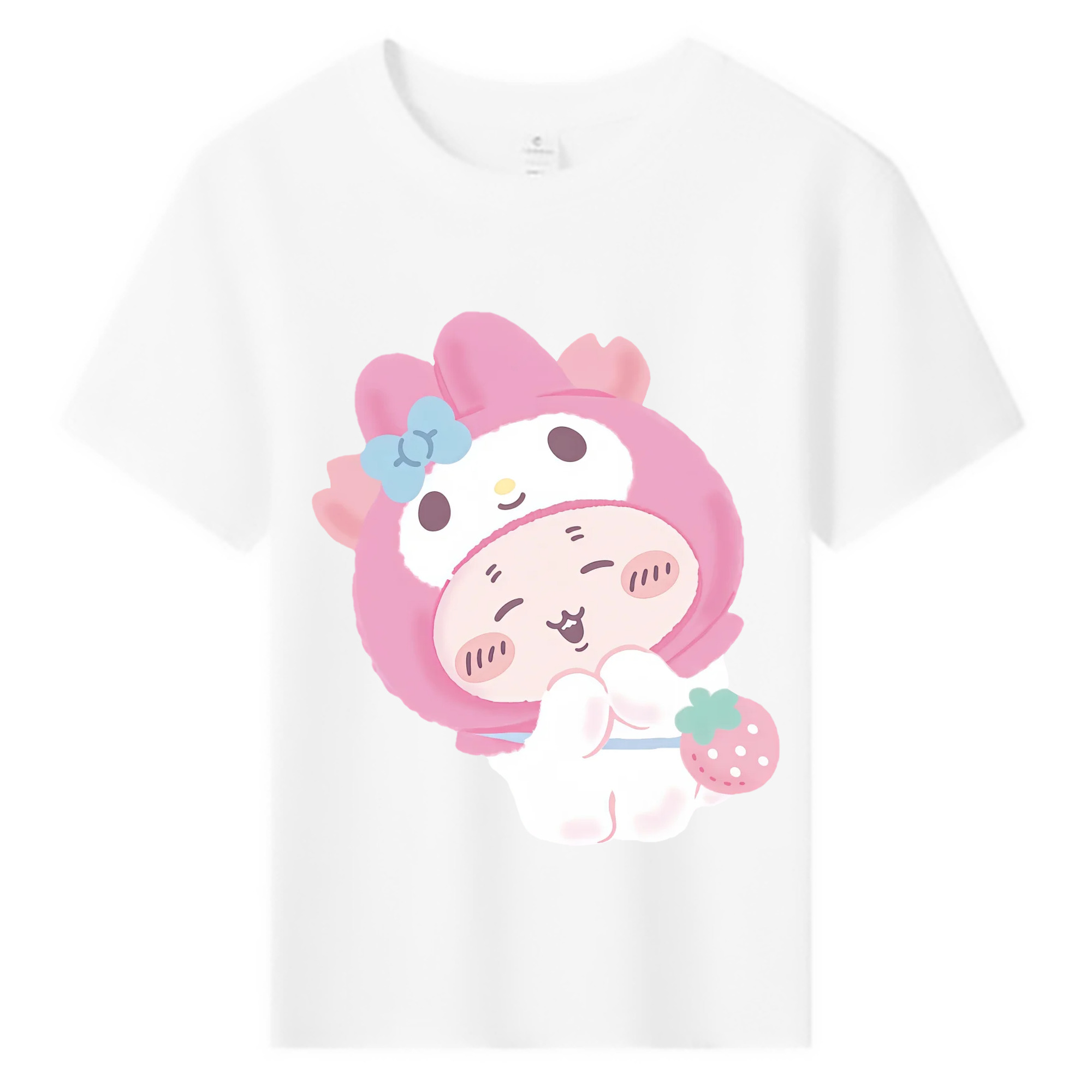 マイメロディ&ちいかわ - 綿100％ キッズTシャツ ・ フロントプリント ・ 快適 通気性 ・ スポーツ カジュアル 散歩用