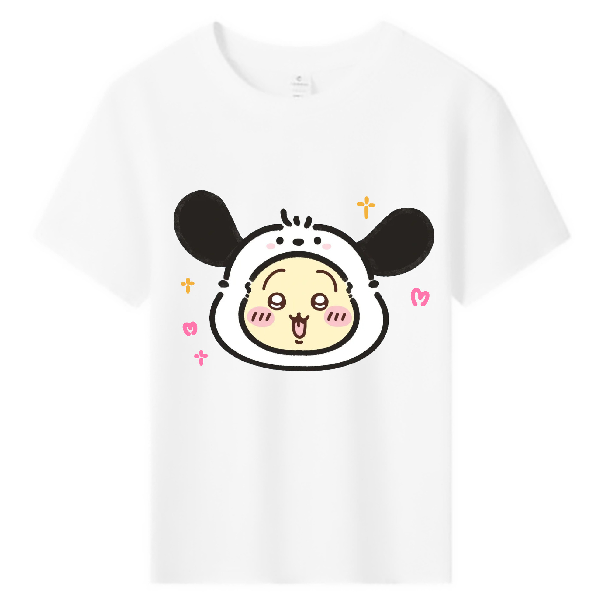 ポチャッコ&ちいかわ - 綿100％ キッズTシャツ ・ フロントプリント ・ 快適 通気性 ・ スポーツ カジュアル 散歩用