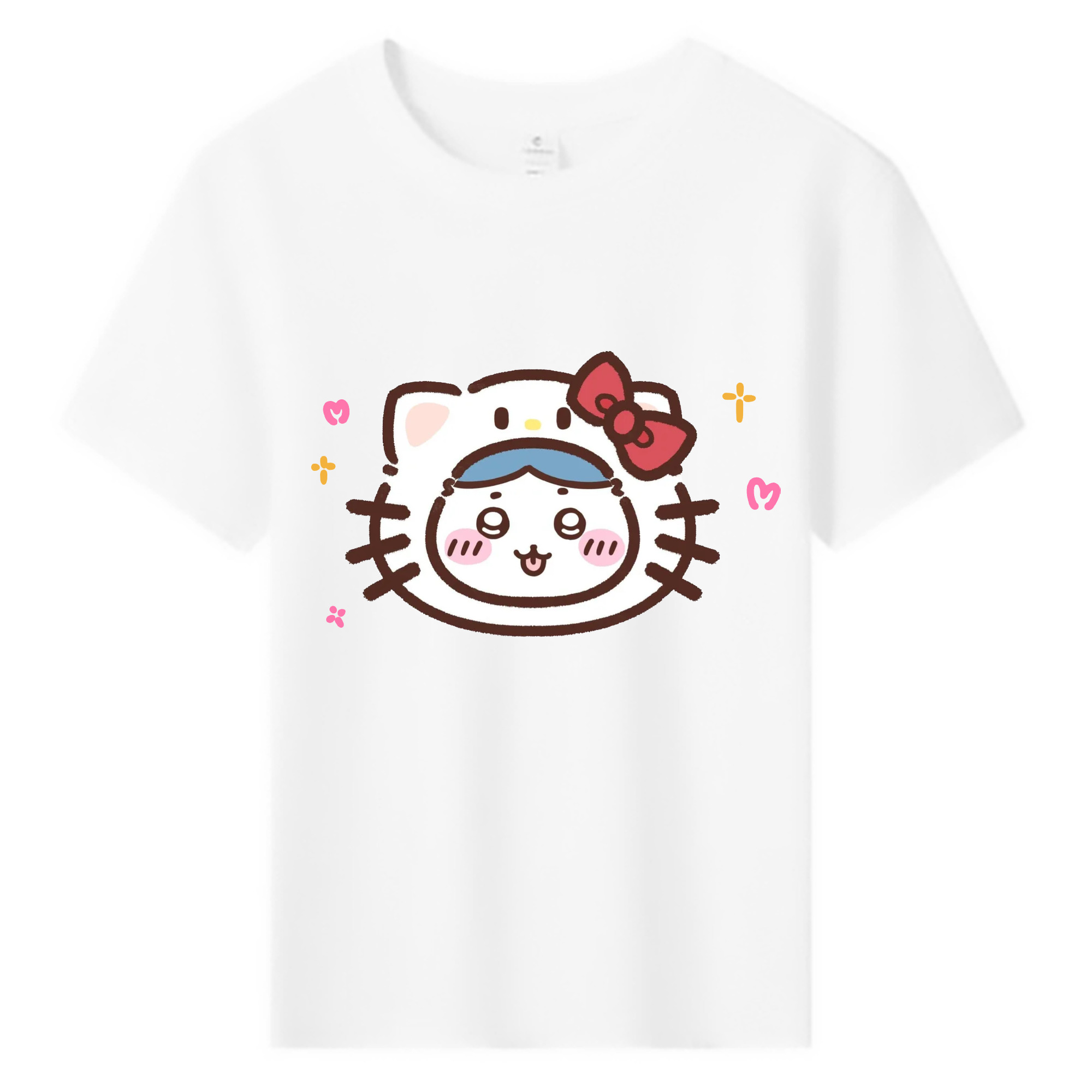 ハローキティ&ちいかわ - 綿100％ キッズTシャツ ・ フロントプリント ・ 快適 通気性 ・ スポーツ カジュアル 散歩用