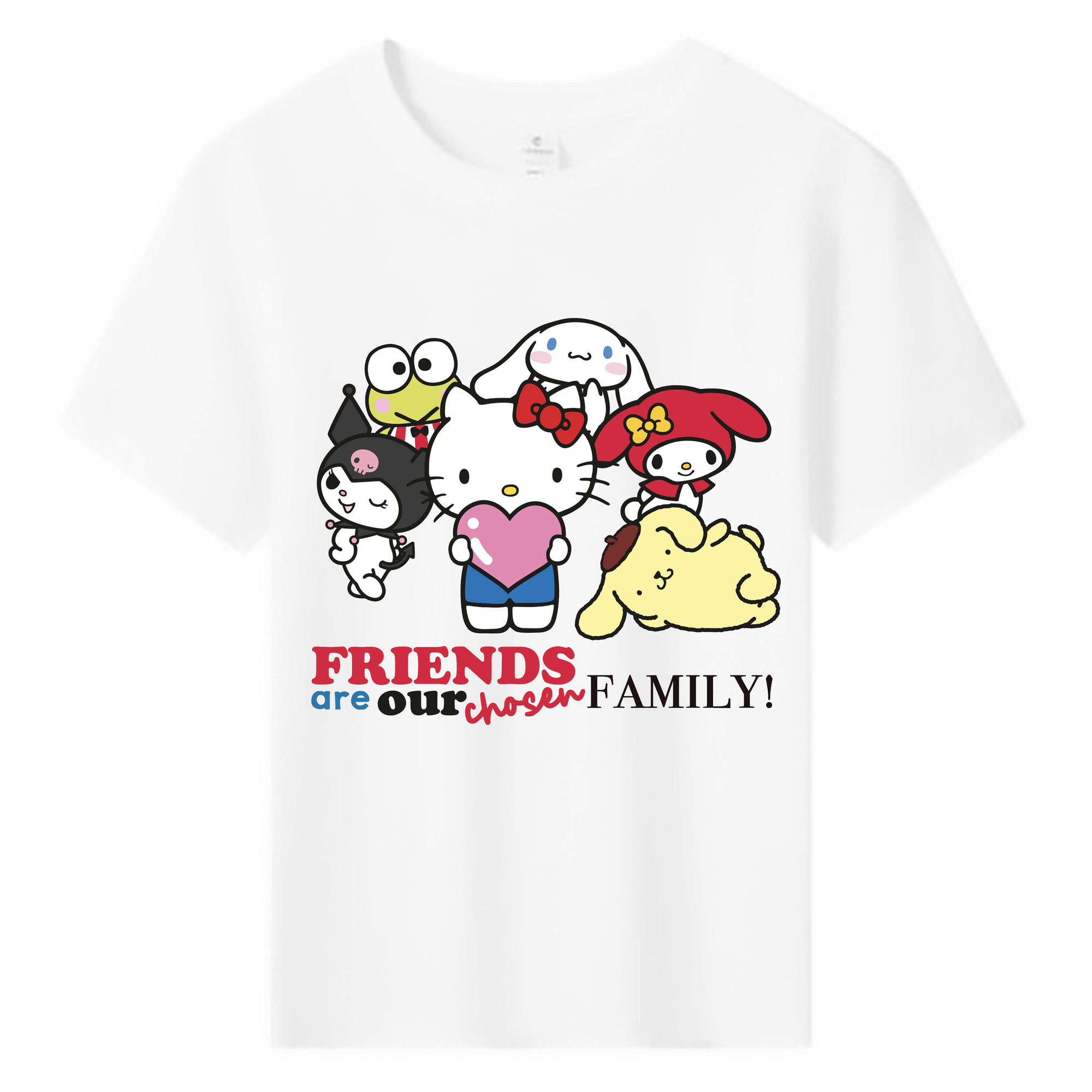 サンリオファミリー新作 - 綿100％ キッズTシャツ ・ フロントプリント ・ 快適 通気性 ・ スポーツ カジュアル 散歩用
