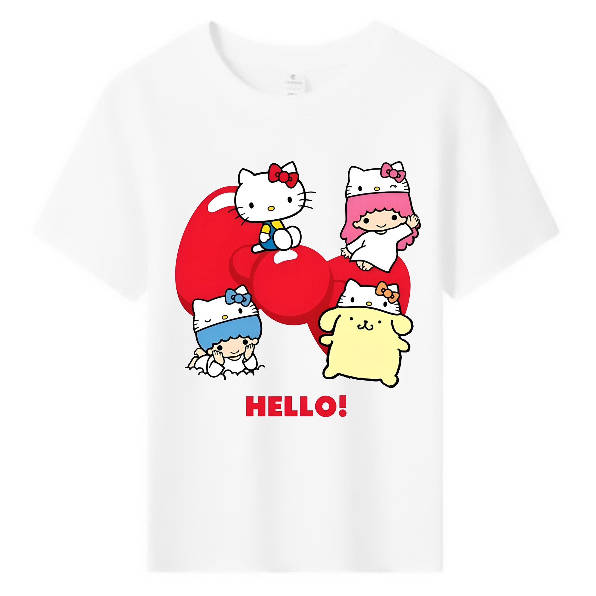 サンリオ - 綿100％ キッズTシャツ ・ フロントプリント ・ 快適 通気性 ・ スポーツ カジュアル 散歩用