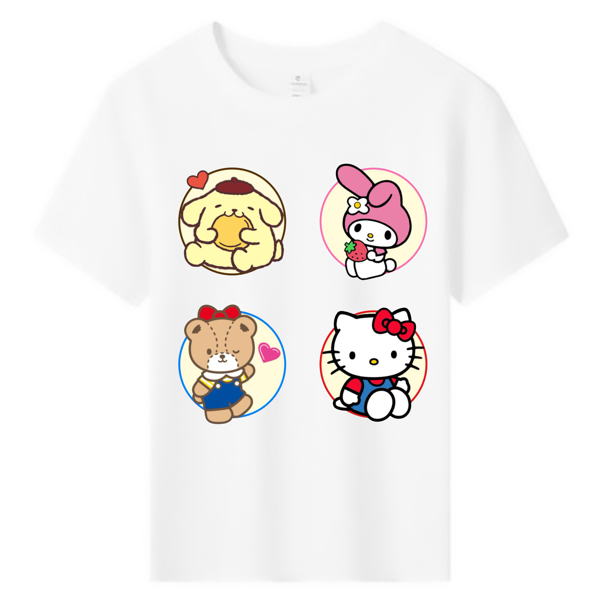サンリオ - 綿100％ キッズTシャツ ・ フロントプリント ・ 快適 通気性 ・ スポーツ カジュアル 散歩用