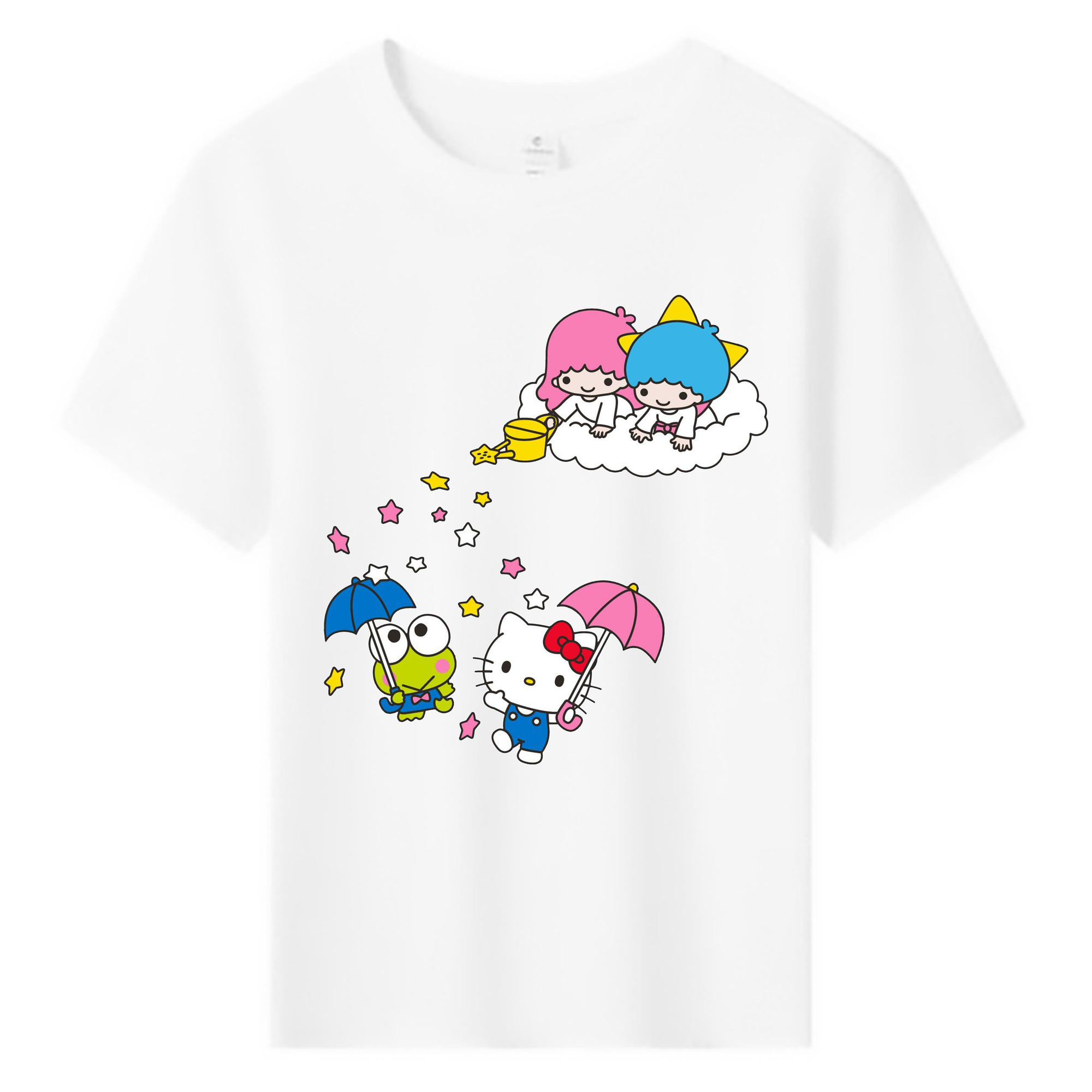 サンリオ - 綿100％ キッズTシャツ ・ フロントプリント ・ 快適 通気性 ・ スポーツ カジュアル 散歩用