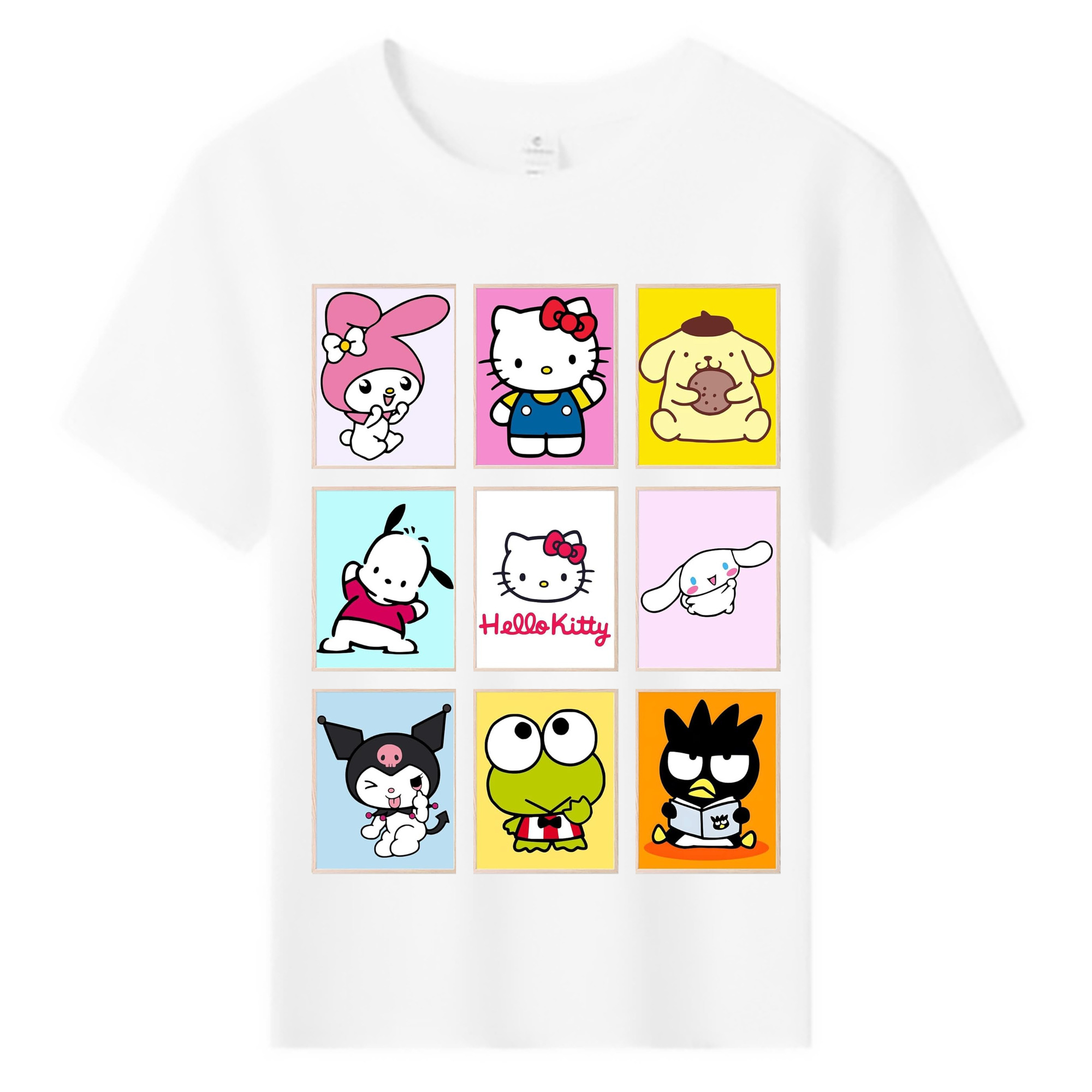 サンリオファミリー新作 - 綿100％ キッズTシャツ ・ フロントプリント ・ 快適 通気性 ・ スポーツ カジュアル 散歩用