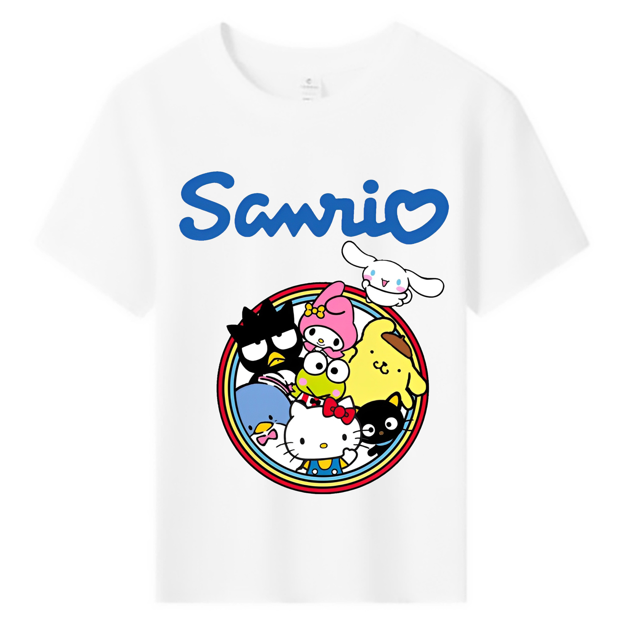 サンリオ - 綿100％ キッズTシャツ ・ フロントプリント ・ 快適 通気性 ・ スポーツ カジュアル 散歩用