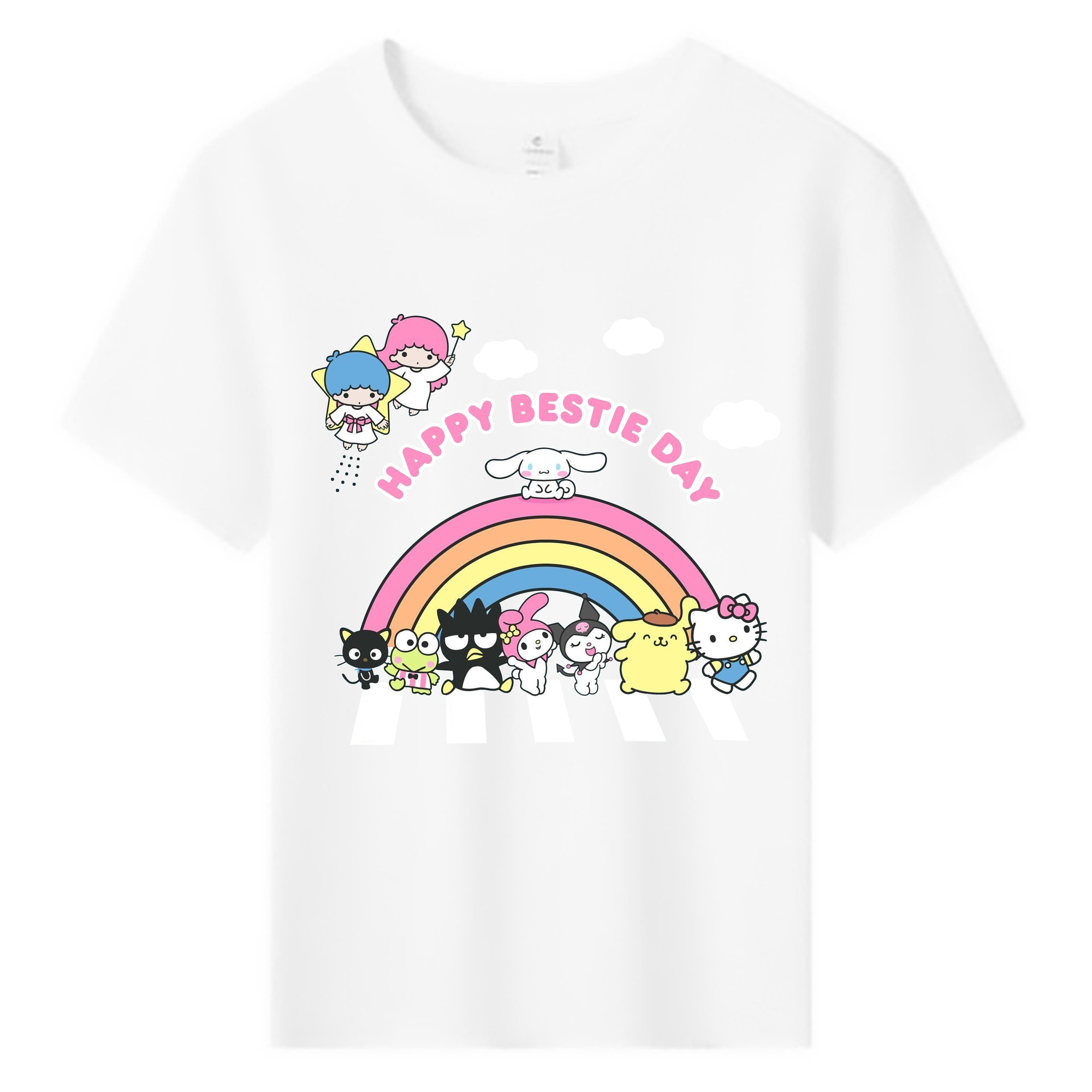 サンリオ - 綿100％ キッズTシャツ ・ フロントプリント ・ 快適 通気性 ・ スポーツ カジュアル 散歩用