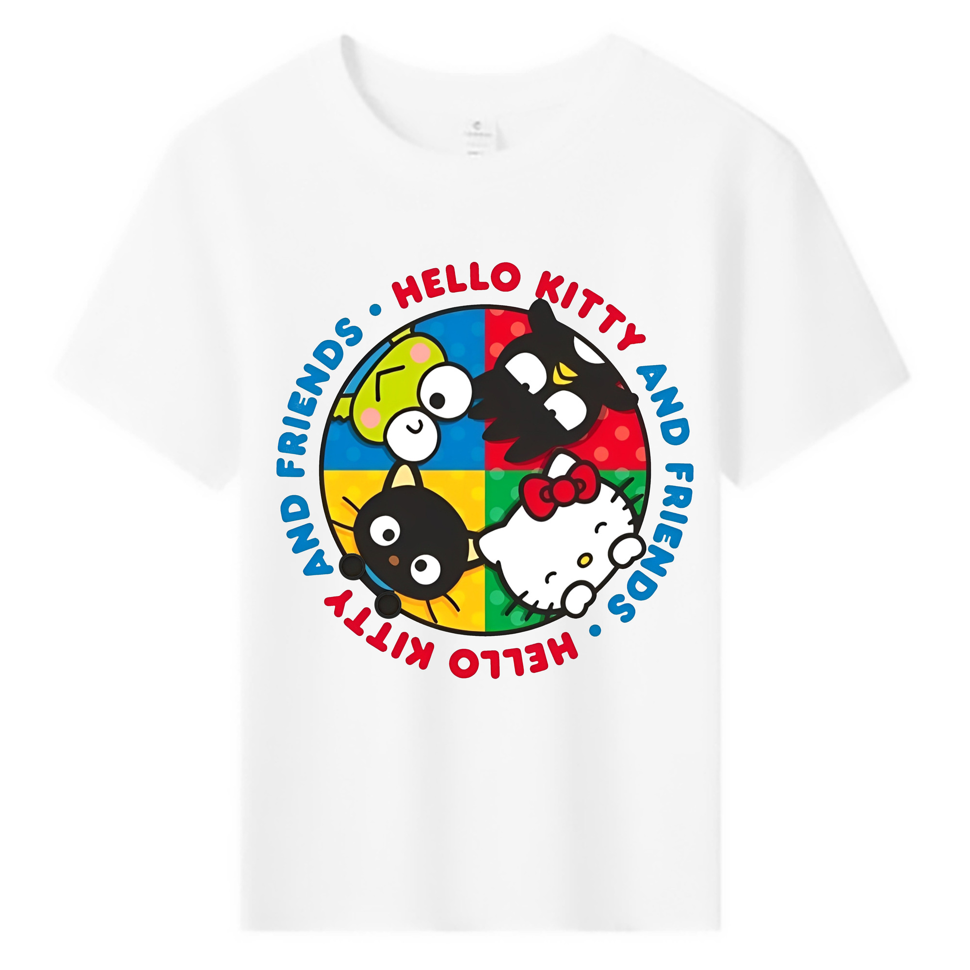 サンリオファミリー新作 - 綿100％ キッズTシャツ ・ フロントプリント ・ 快適 通気性 ・ スポーツ カジュアル 散歩用