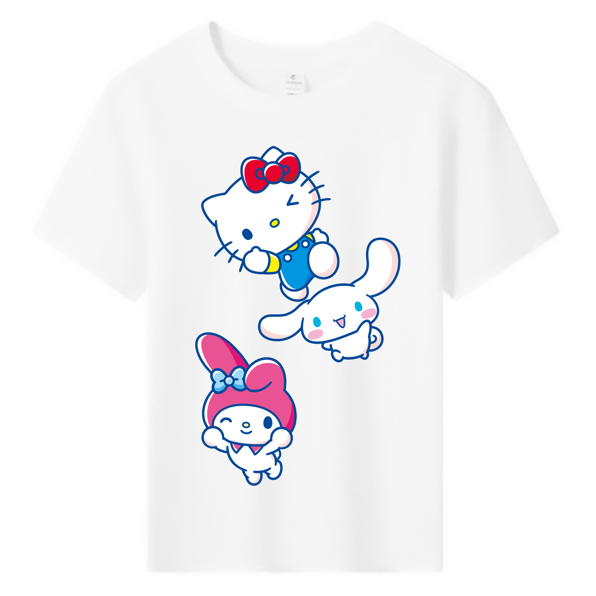 サンリオ - 綿100％ キッズTシャツ ・ フロントプリント ・ 快適 通気性 ・ スポーツ カジュアル 散歩用