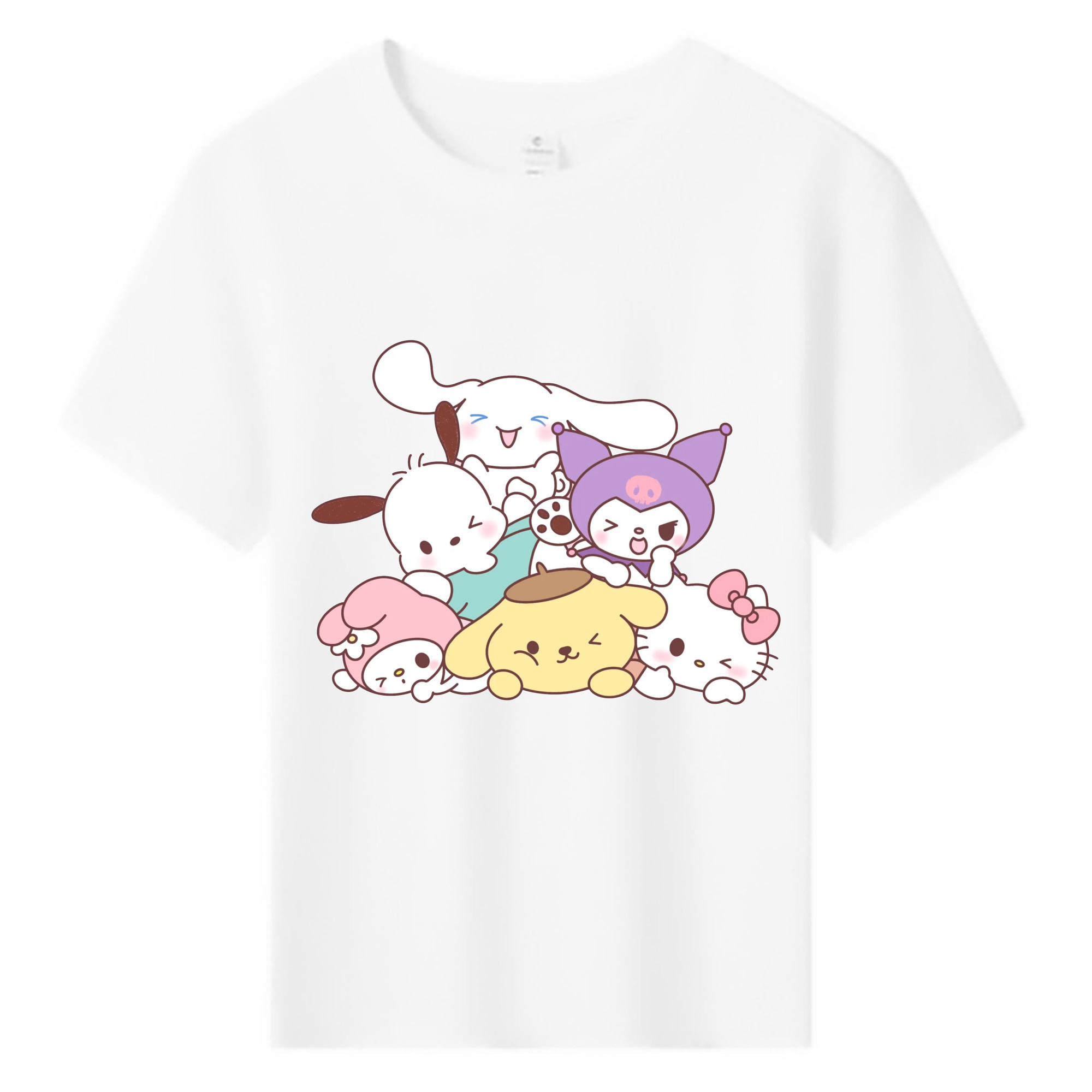 サンリオ - 綿100％ キッズTシャツ ・ フロントプリント ・ 快適 通気性 ・ スポーツ カジュアル 散歩用