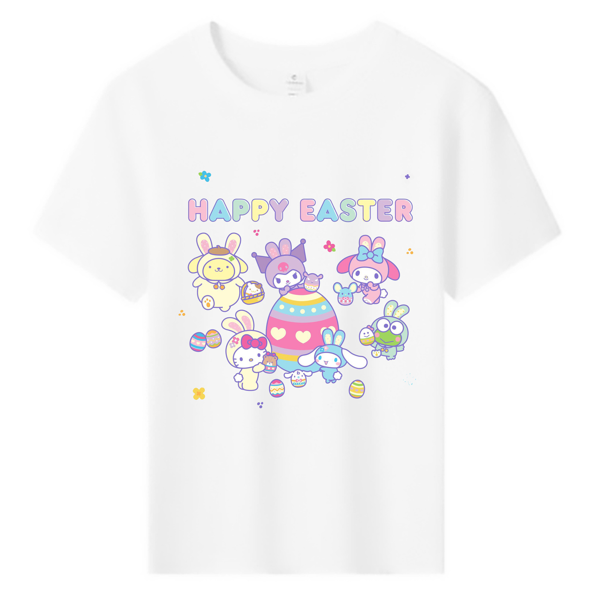 サンリオファミリー - 綿100％ キッズTシャツ ・ フロントプリント ・ 快適 通気性 ・ スポーツ カジュアル 散歩用