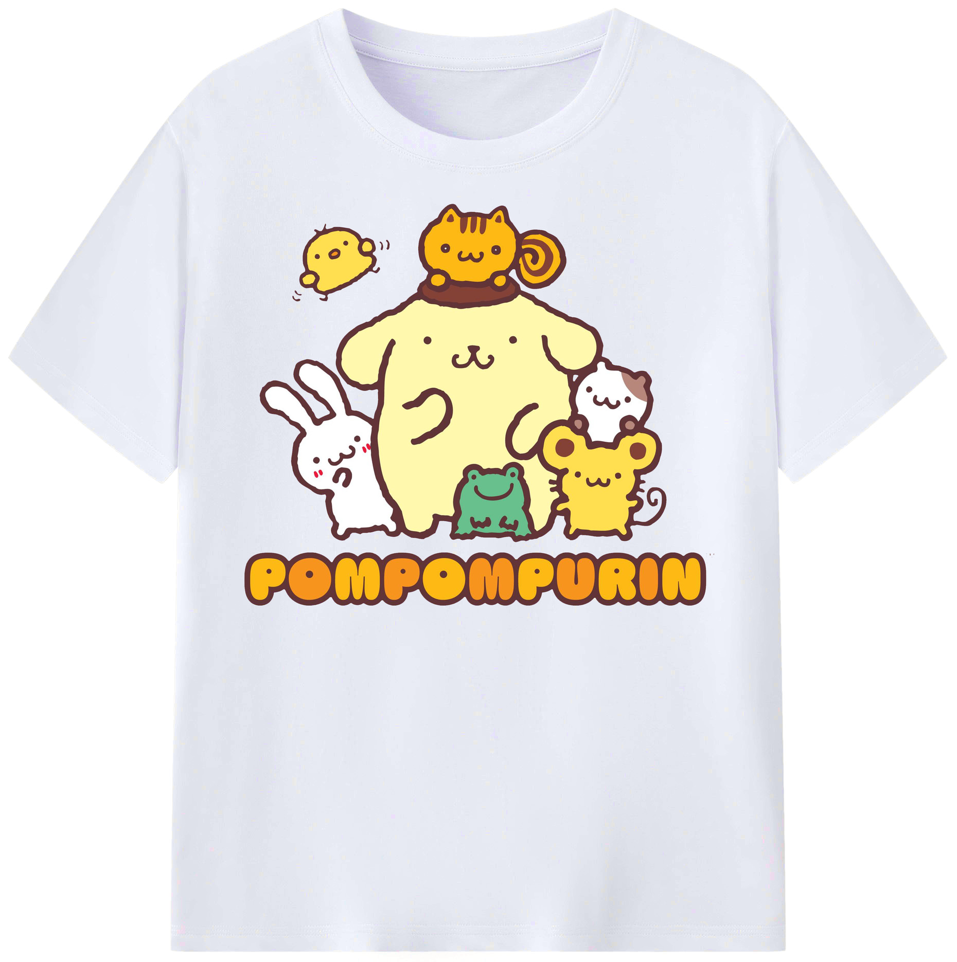 サンリオ - レディースカジュアルプリントTシャツ ・ 綿100％ ・ クルーネック ・ フロントプリント ・ 柔らかく快適 ・ フィットネス カジュアル 旅行用