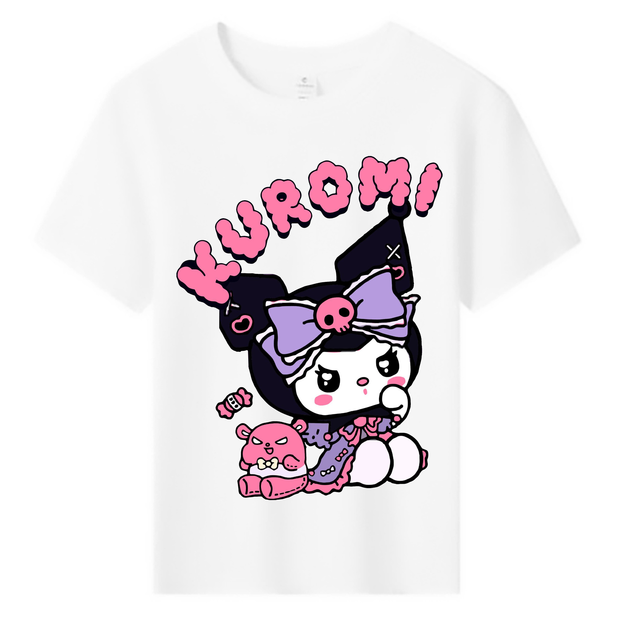 サンリオクロミ - 綿100％ キッズTシャツ ・ フロントプリント ・ 快適 通気性 ・ スポーツ カジュアル 散歩用