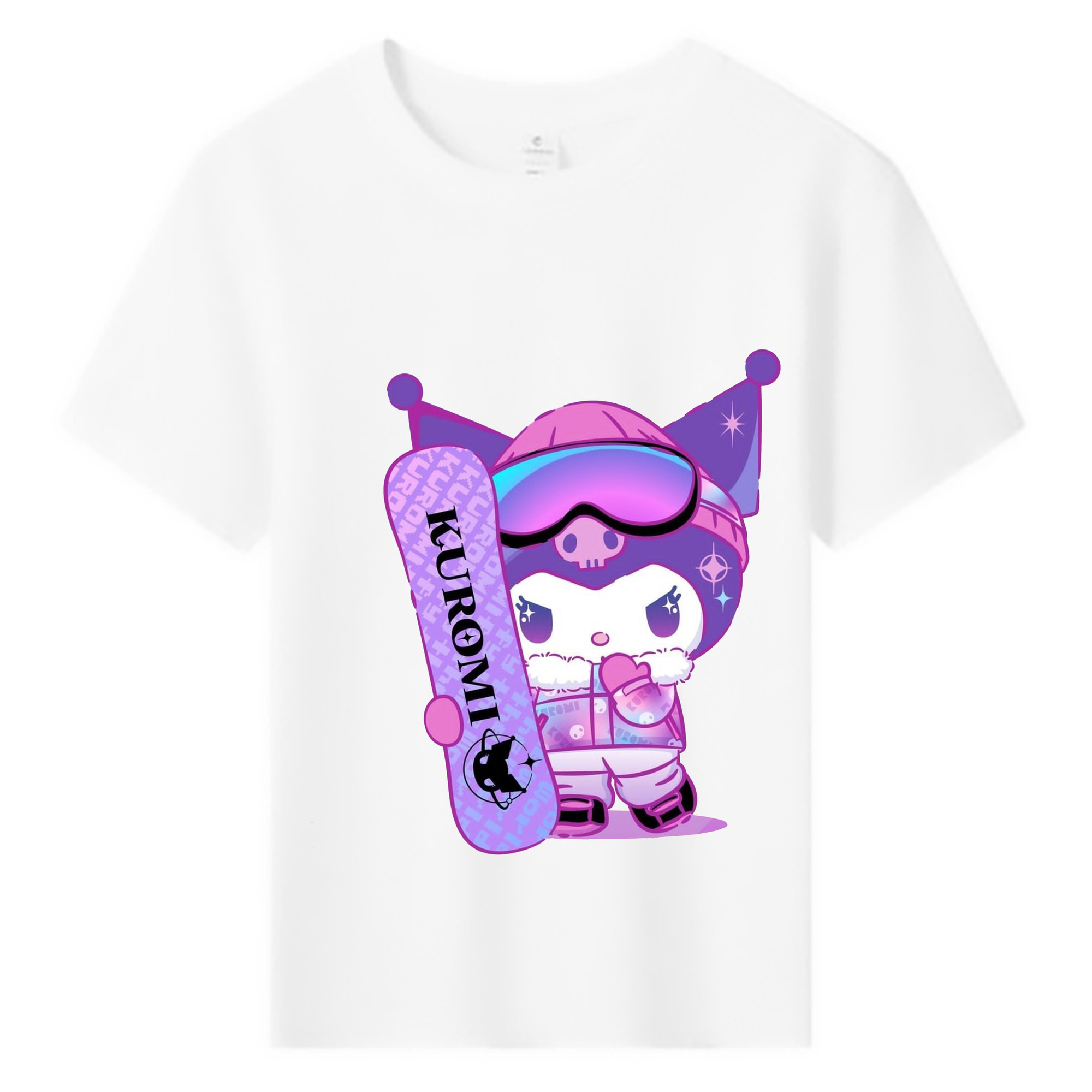 スケートボードクロミ - 綿100％ キッズTシャツ ・ フロントプリント ・ 快適 通気性 ・ スポーツ カジュアル 散歩用