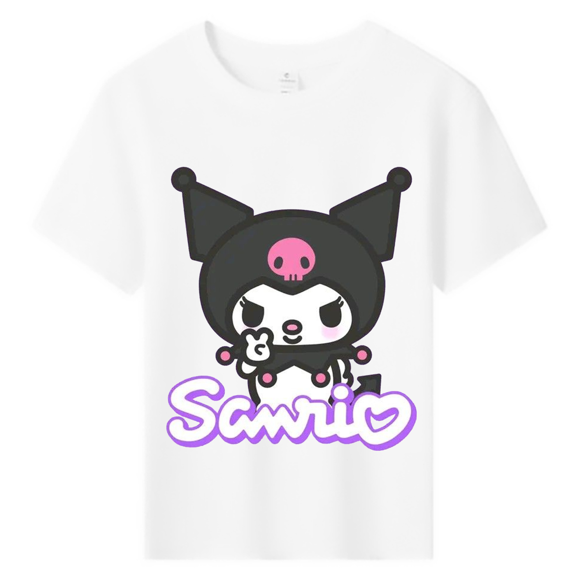 サンリオクロミ - 綿100％ キッズTシャツ ・ フロントプリント ・ 快適 通気性 ・ スポーツ カジュアル 散歩用