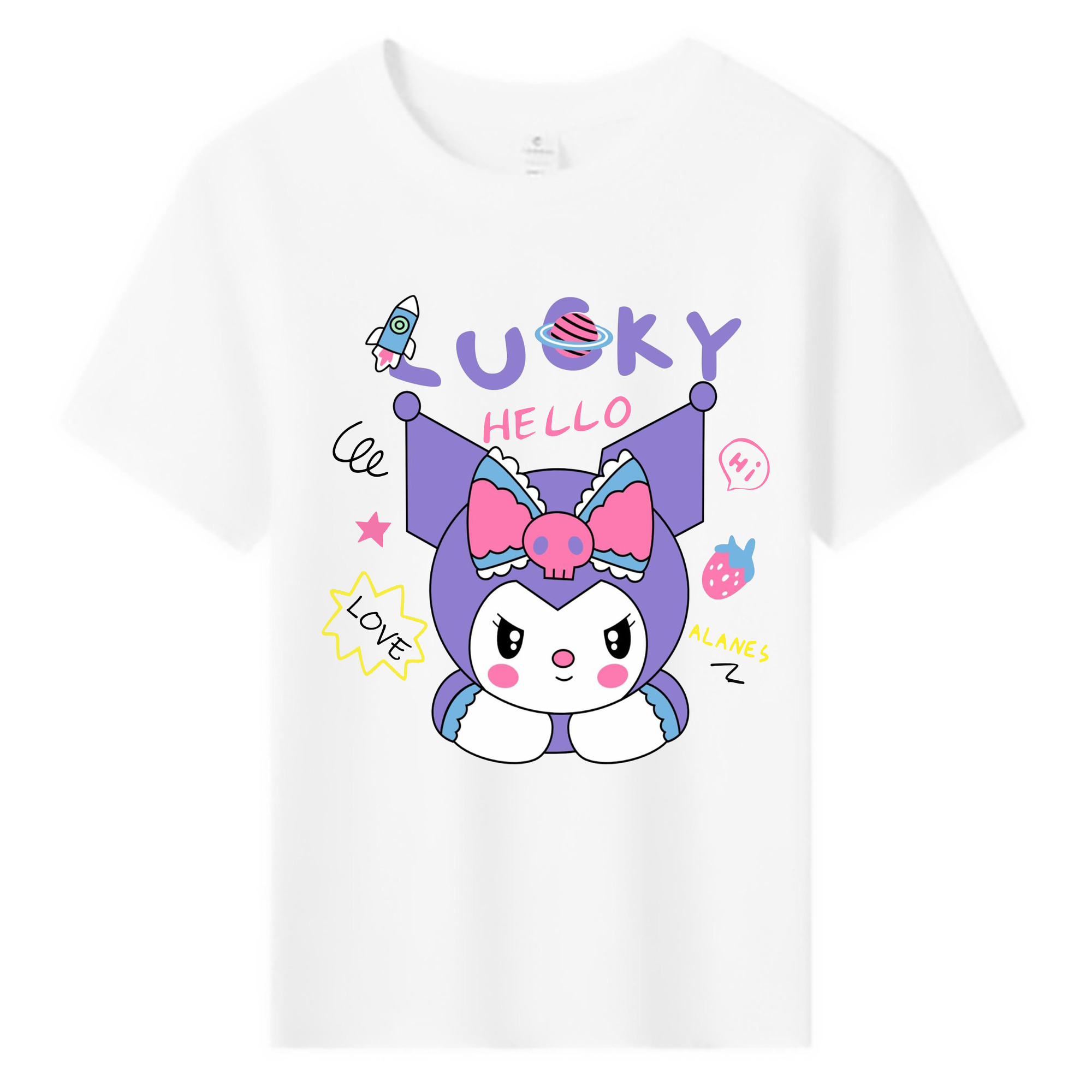 かわいいクロミ - 綿100％ キッズTシャツ ・ フロントプリント ・ 快適 通気性 ・ スポーツ カジュアル 散歩用
