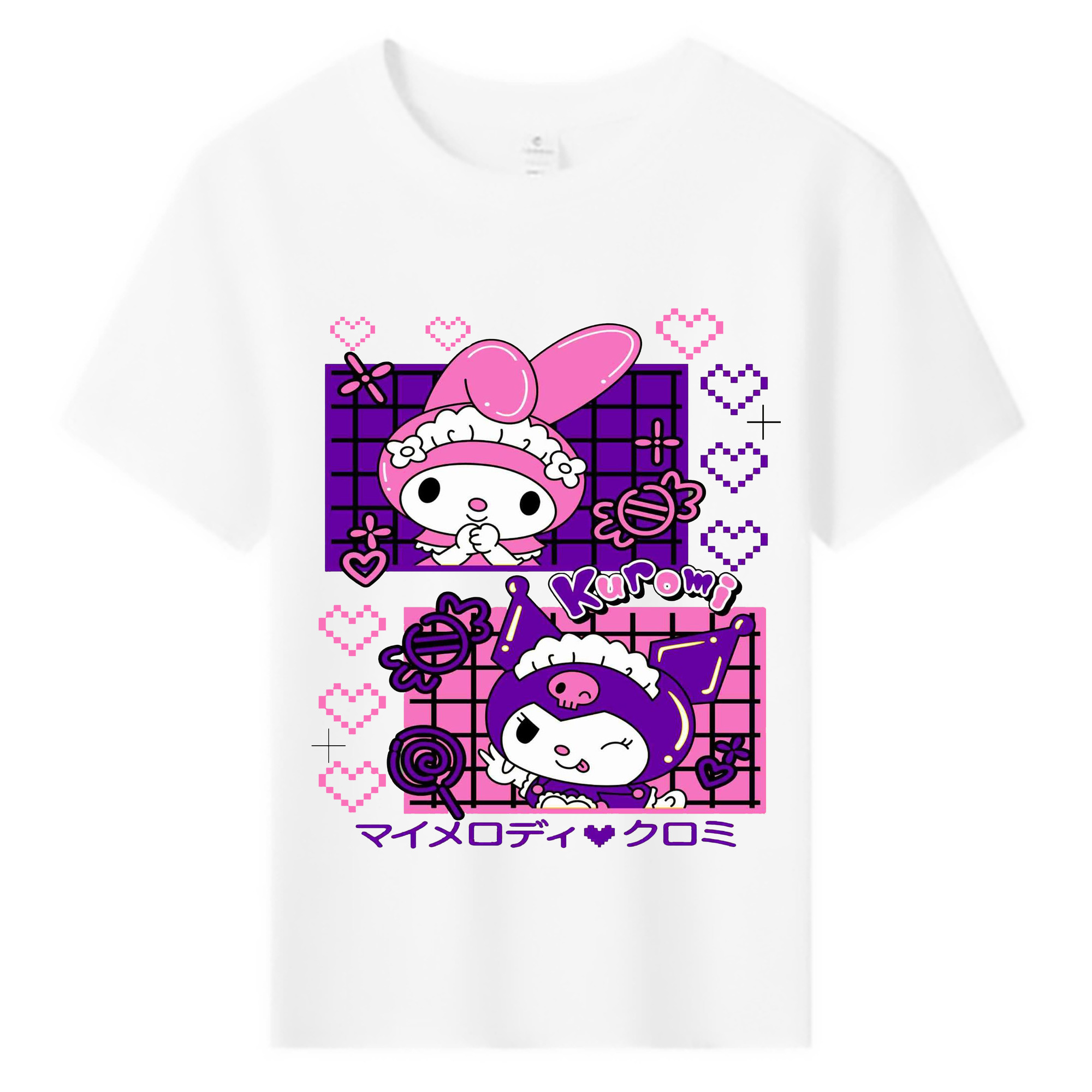 かわいいクロミ - 綿100％ キッズTシャツ ・ フロントプリント ・ 快適 通気性 ・ スポーツ カジュアル 散歩用