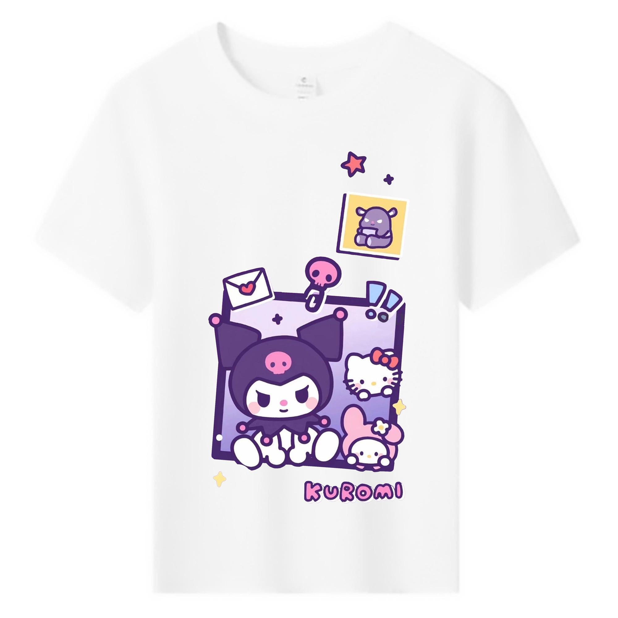 かわいいクロミ - 綿100％ キッズTシャツ ・ フロントプリント ・ 快適 通気性 ・ スポーツ カジュアル 散歩用
