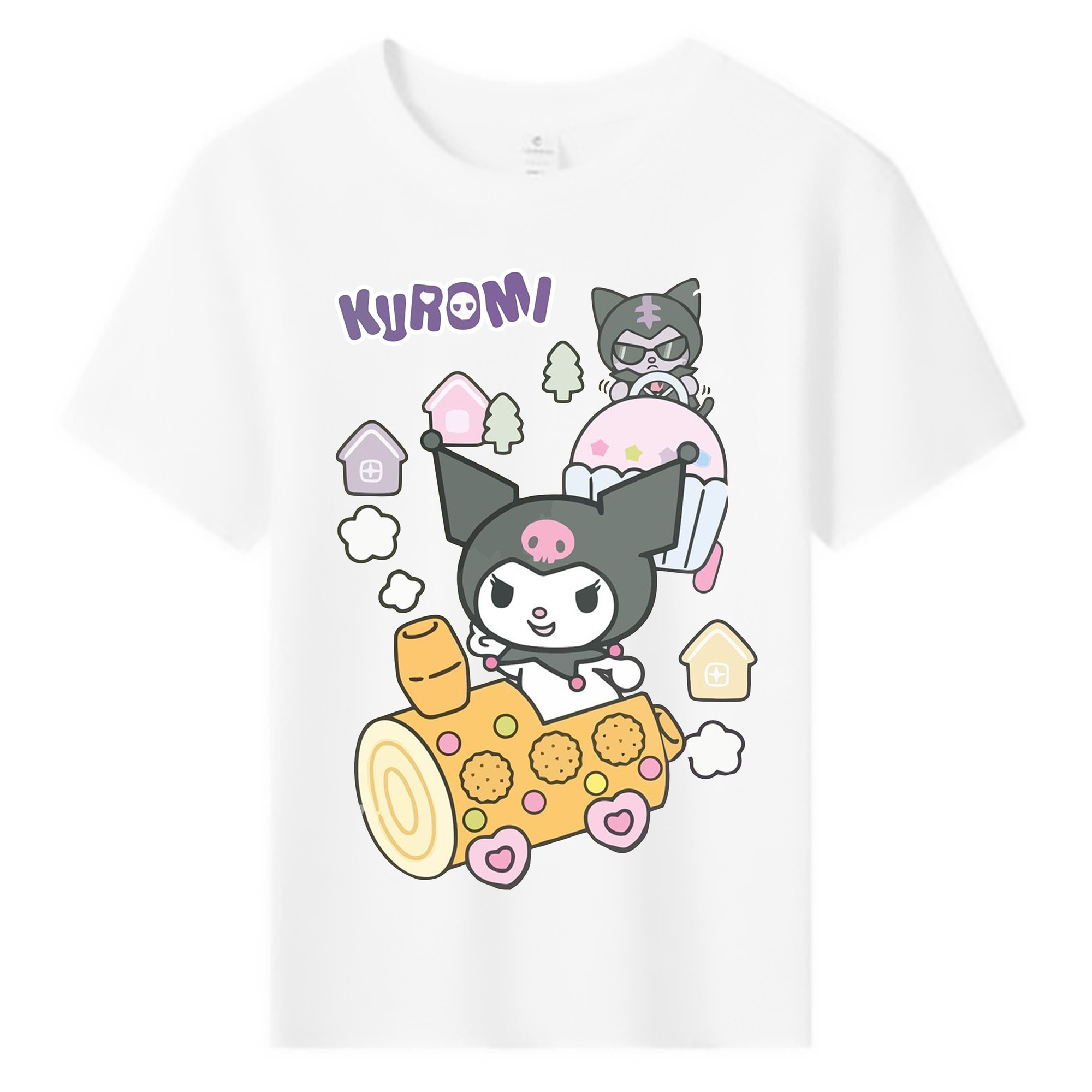 おもしろクロミ - 綿100％ キッズTシャツ ・ フロントプリント ・ 快適 通気性 ・ スポーツ カジュアル 散歩用