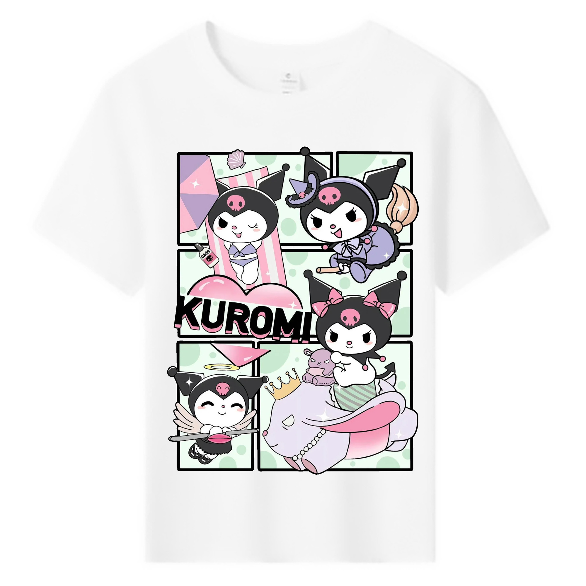 おもしろクロミ - 綿100％ キッズTシャツ ・ フロントプリント ・ 快適 通気性 ・ スポーツ カジュアル 散歩用