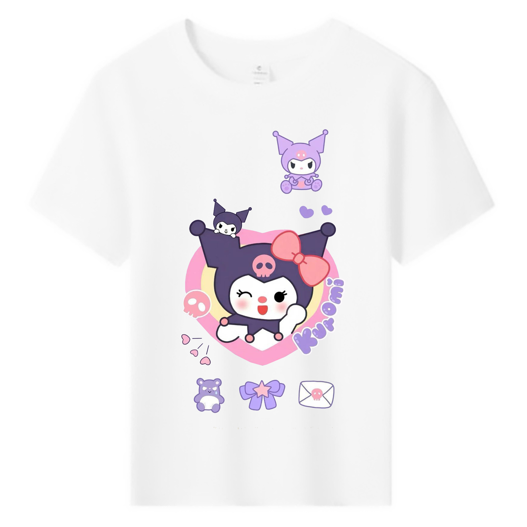 かわいいクロミ - 綿100％ キッズTシャツ ・ フロントプリント ・ 快適 通気性 ・ スポーツ カジュアル 散歩用