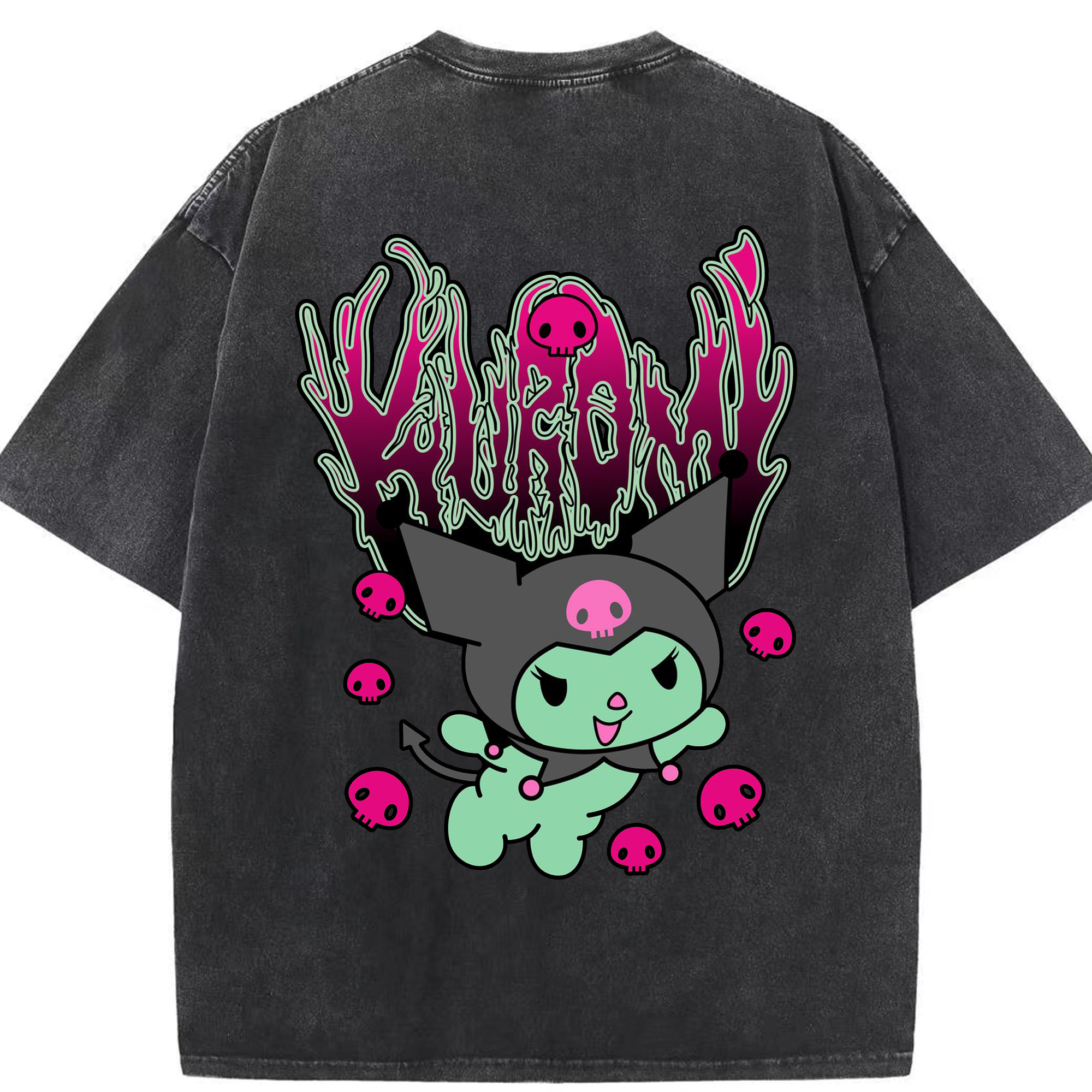 超クールなクロミ - 綿100％ ヴィンテージ風 半袖Tシャツ ・ 背面プリント ・ 柔らか肌触り ・ 通気性 快適 ・ スポーツ カジュアル 外出用