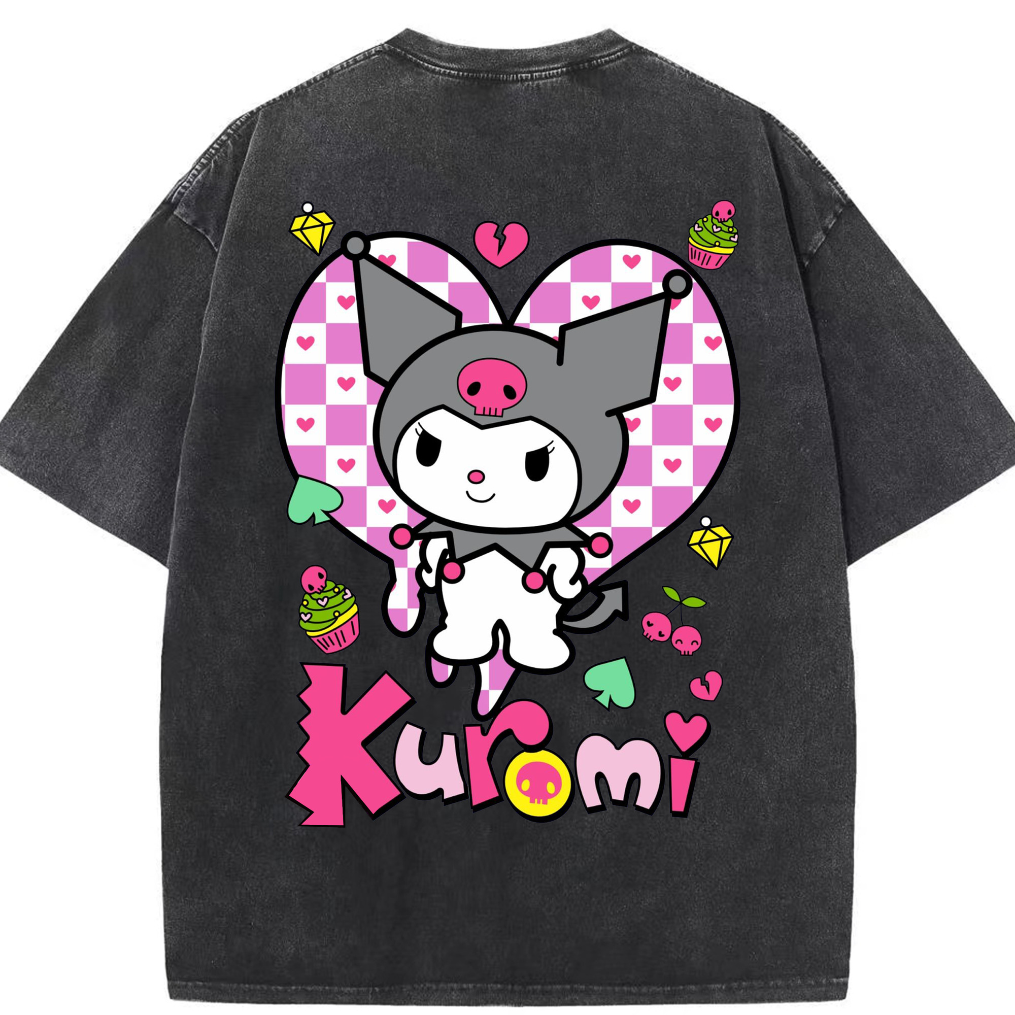 超クールなクロミ - 綿100％ ヴィンテージ風 半袖Tシャツ ・ 背面プリント ・ 柔らか肌触り ・ 通気性 快適 ・ スポーツ カジュアル 外出用