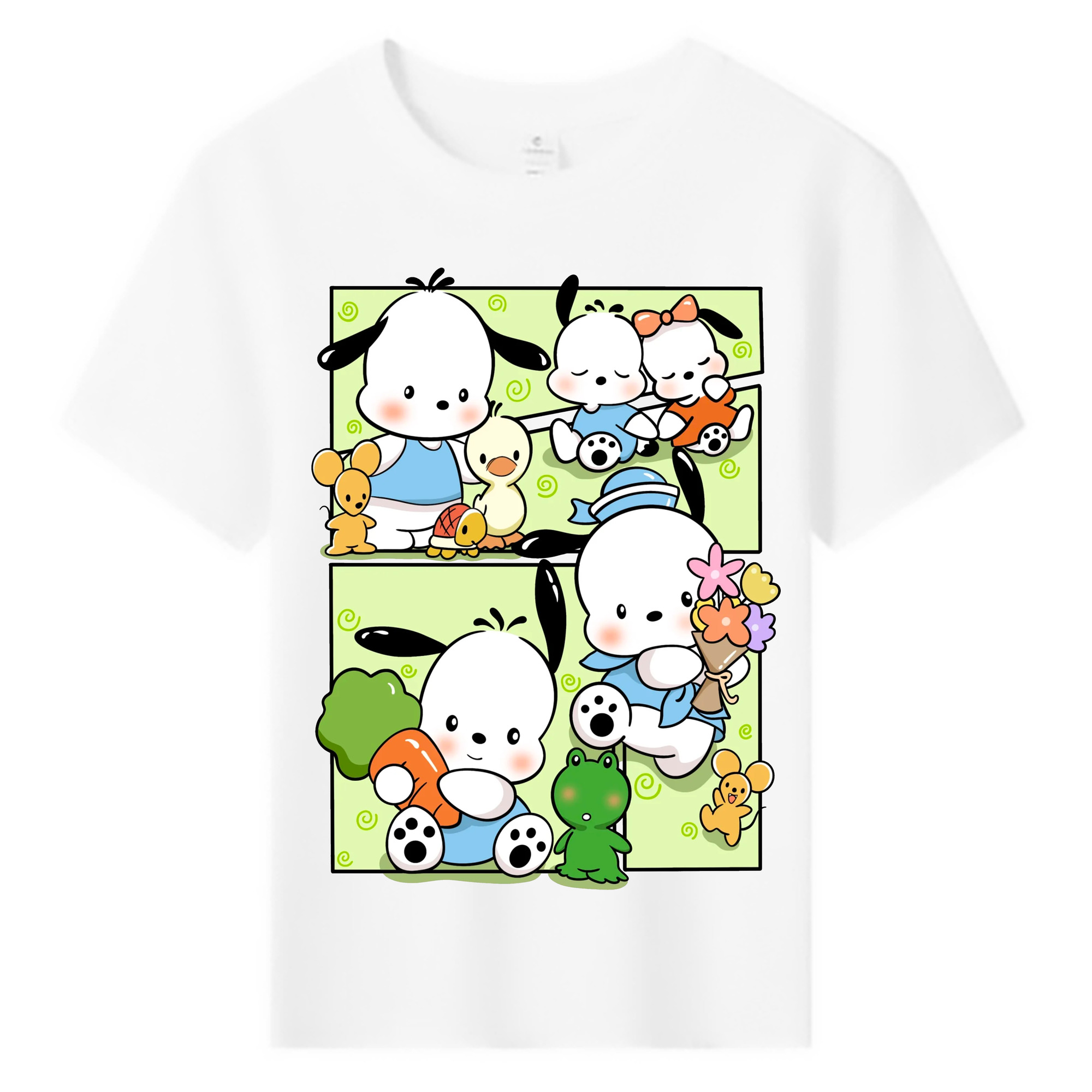 おもしろパッチャコ - 綿100％ キッズTシャツ ・ フロントプリント ・ 快適 通気性 ・ スポーツ カジュアル 散歩用