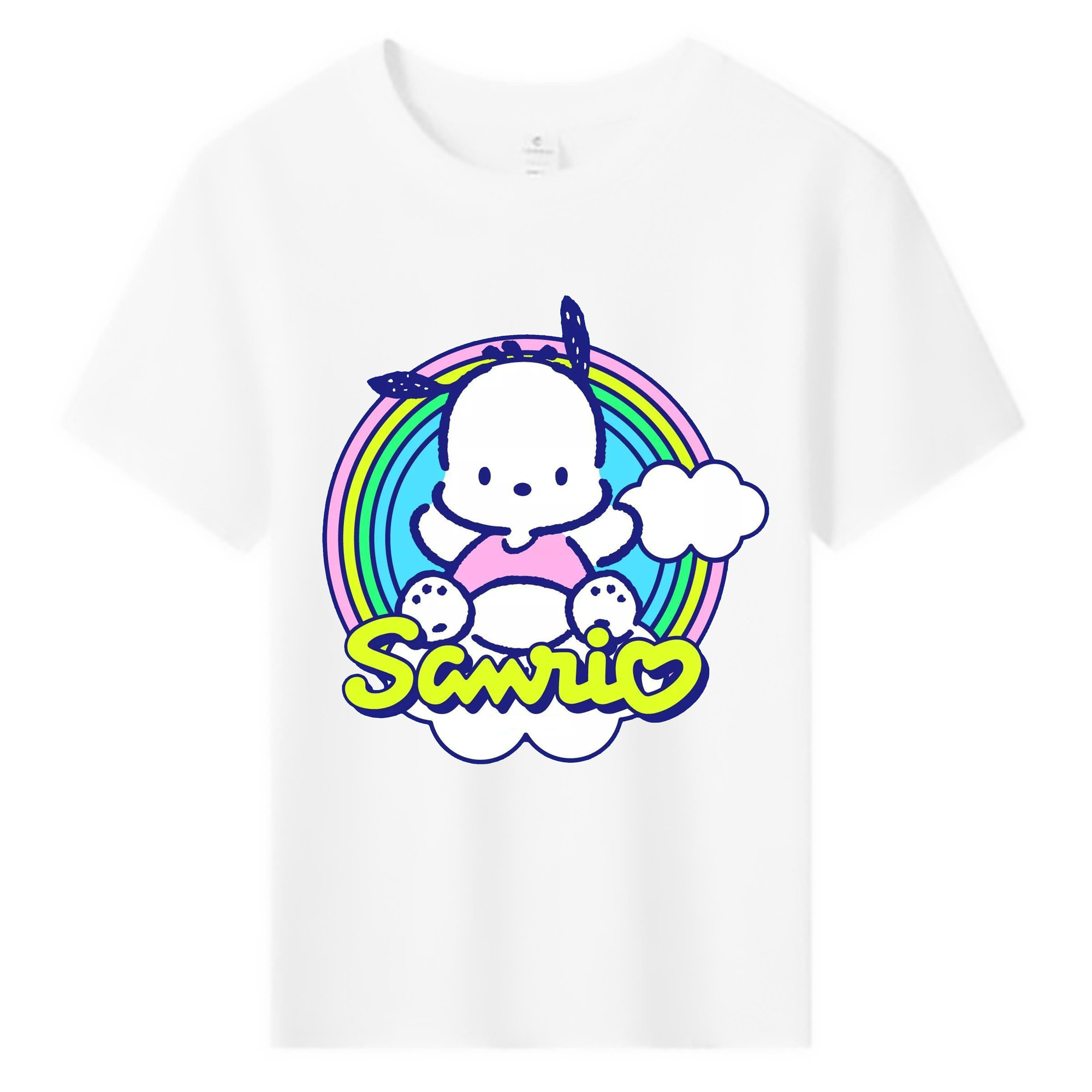 サンリオポチャッコ - 綿100％ キッズTシャツ ・ フロントプリント ・ 快適 通気性 ・ スポーツ カジュアル 散歩用