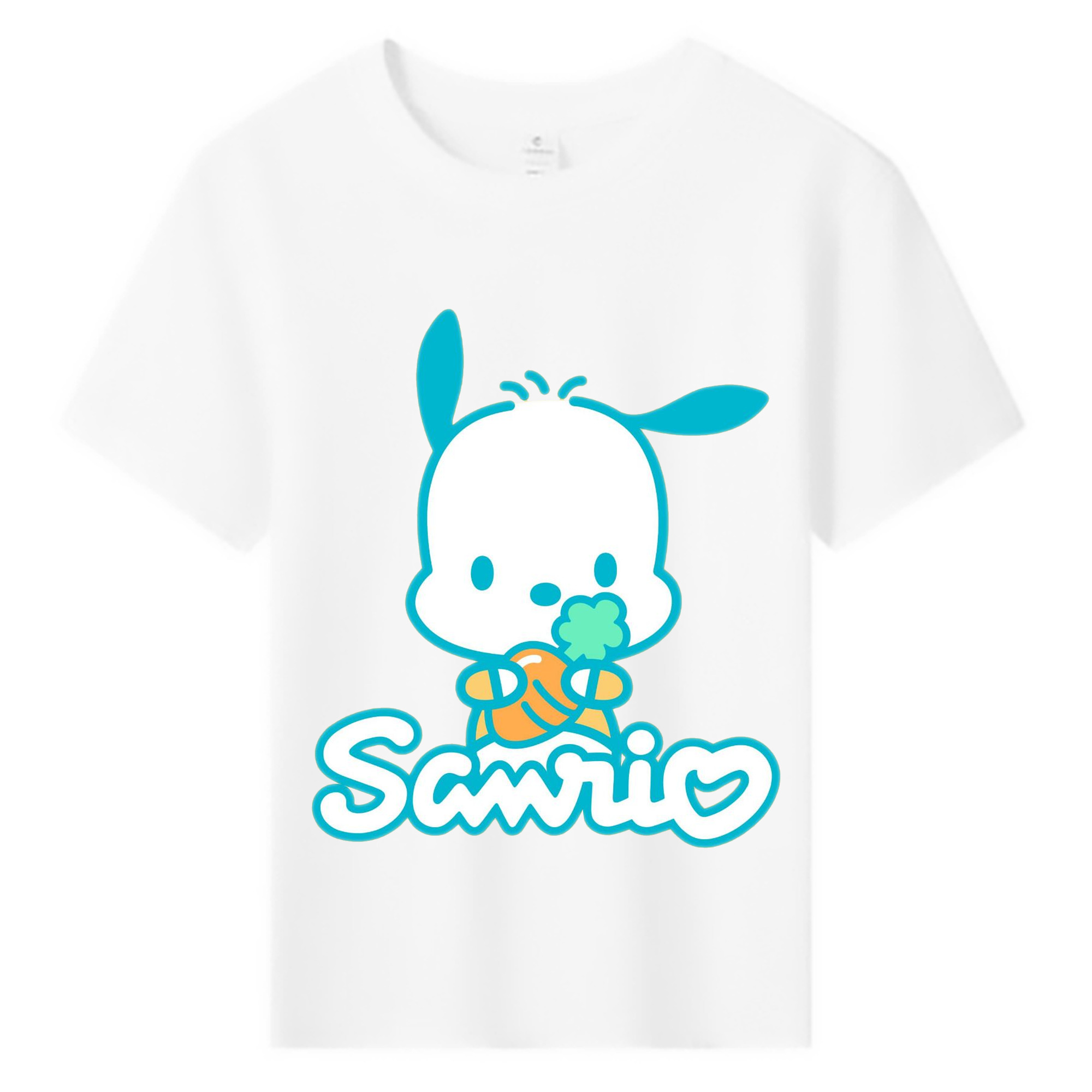 サンリオポチャッコ - 綿100％ キッズTシャツ ・ フロントプリント ・ 快適 通気性 ・ スポーツ カジュアル 散歩用