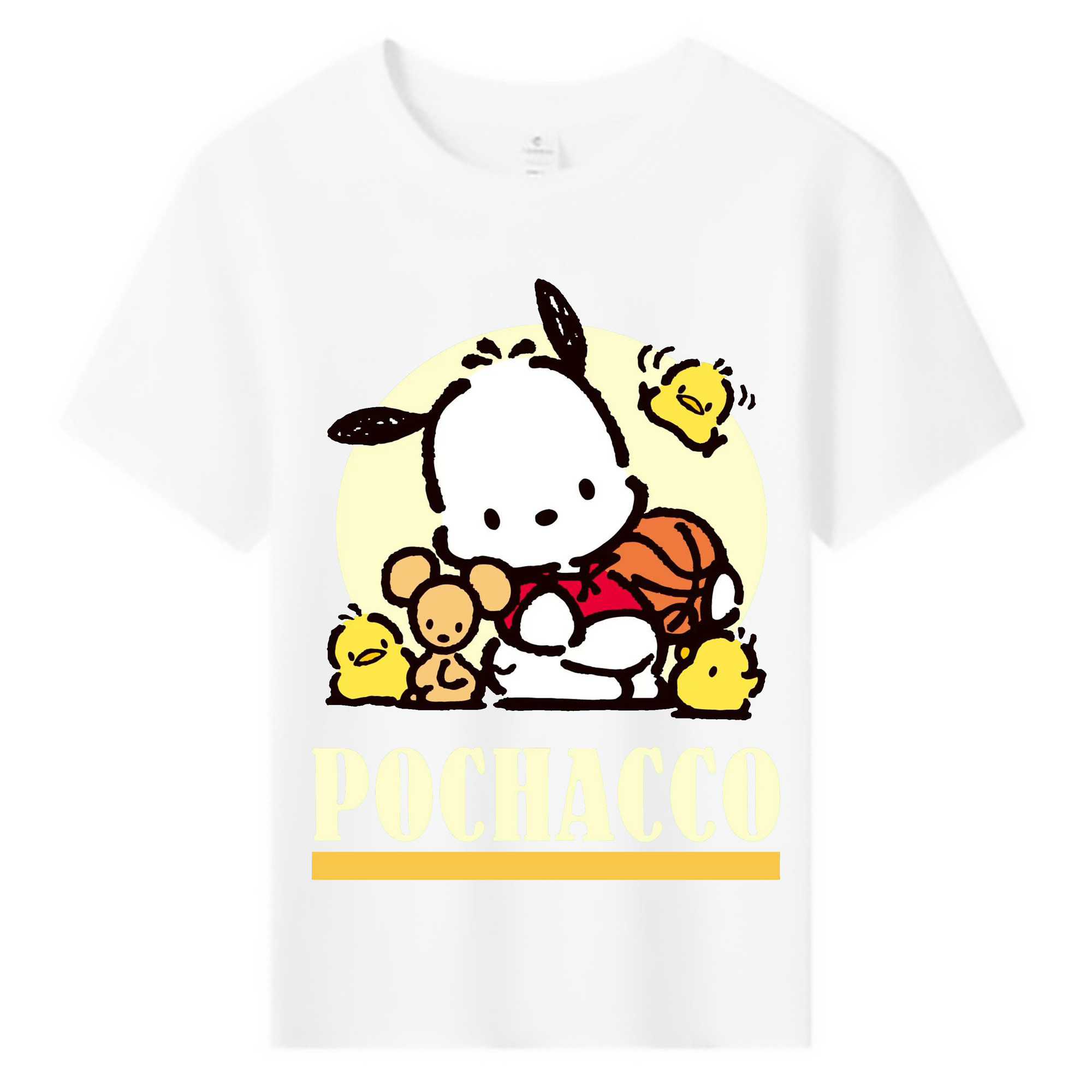 かわいいパッチャコ - 綿100％ キッズTシャツ ・ フロントプリント ・ 快適 通気性 ・ スポーツ カジュアル 散歩用