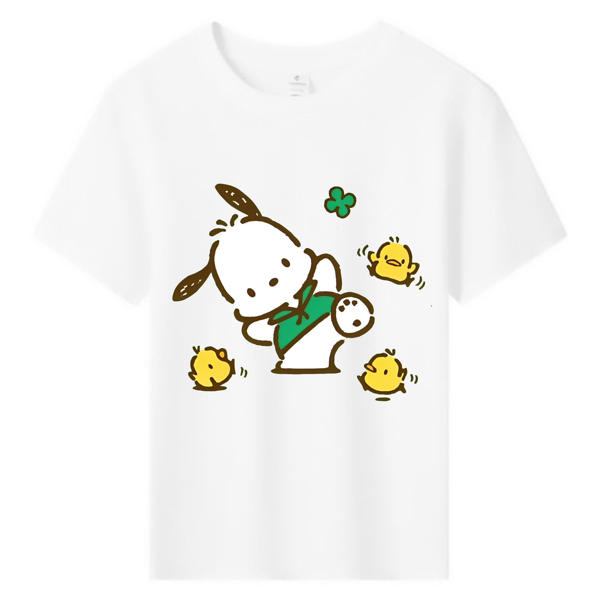 おもしろパッチャコ - 綿100％ キッズTシャツ ・ フロントプリント ・ 快適 通気性 ・ スポーツ カジュアル 散歩用