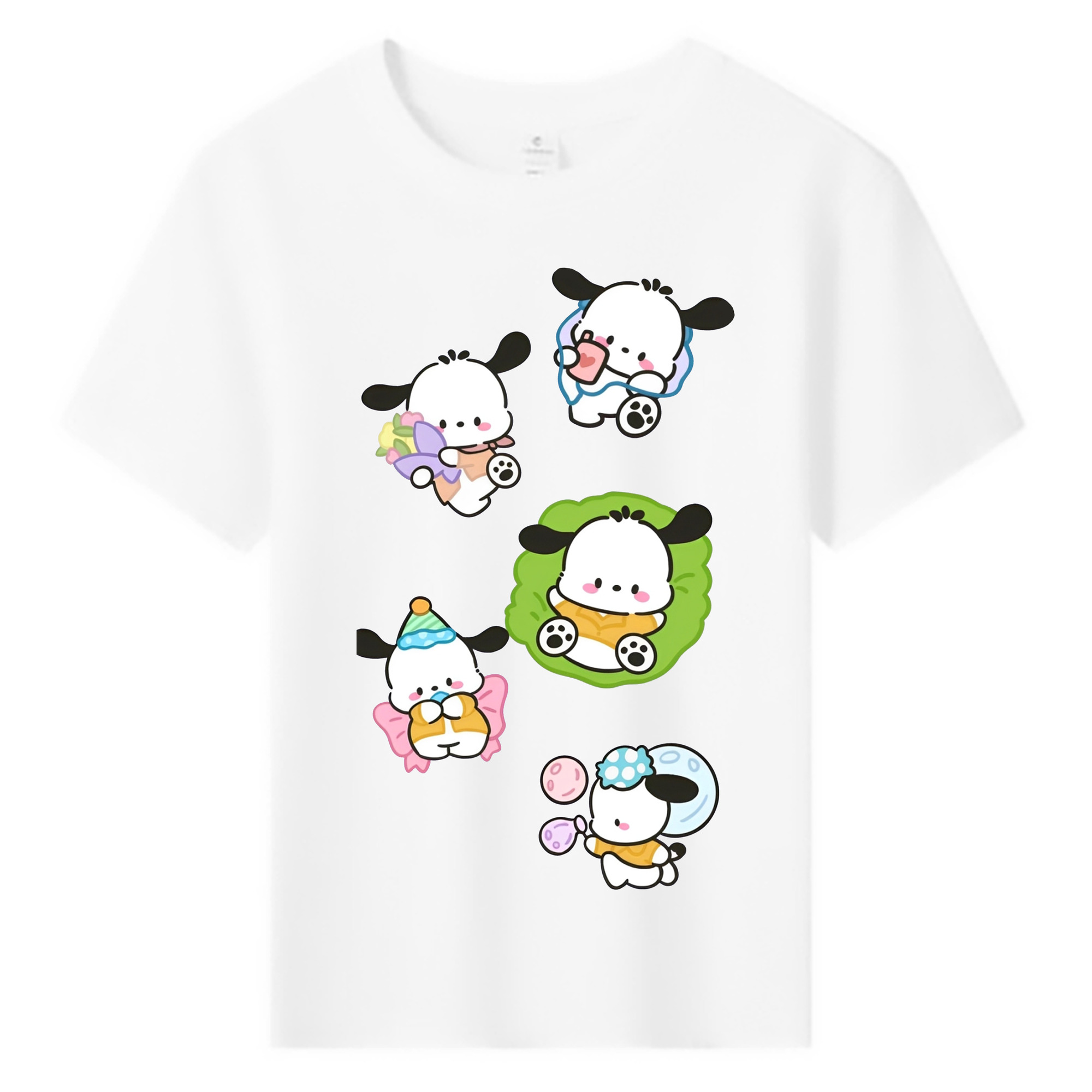 かわいいパッチャコ - 綿100％ キッズTシャツ ・ フロントプリント ・ 快適 通気性 ・ スポーツ カジュアル 散歩用