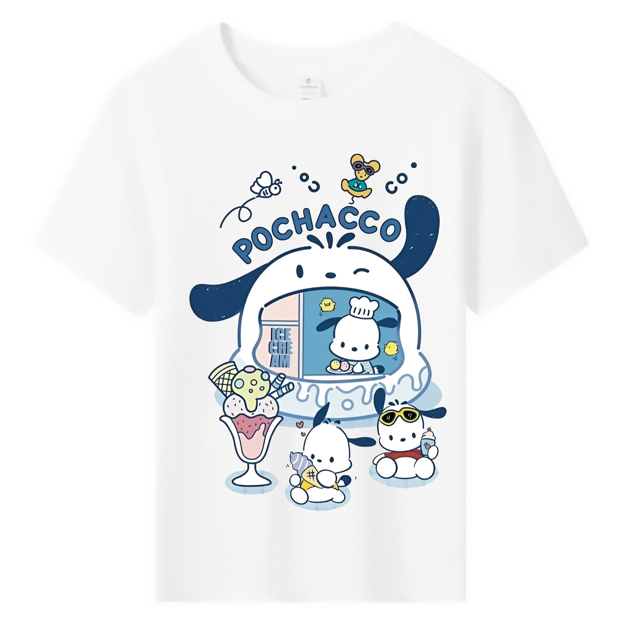 おもしろパッチャコ - 綿100％ キッズTシャツ ・ フロントプリント ・ 快適 通気性 ・ スポーツ カジュアル 散歩用