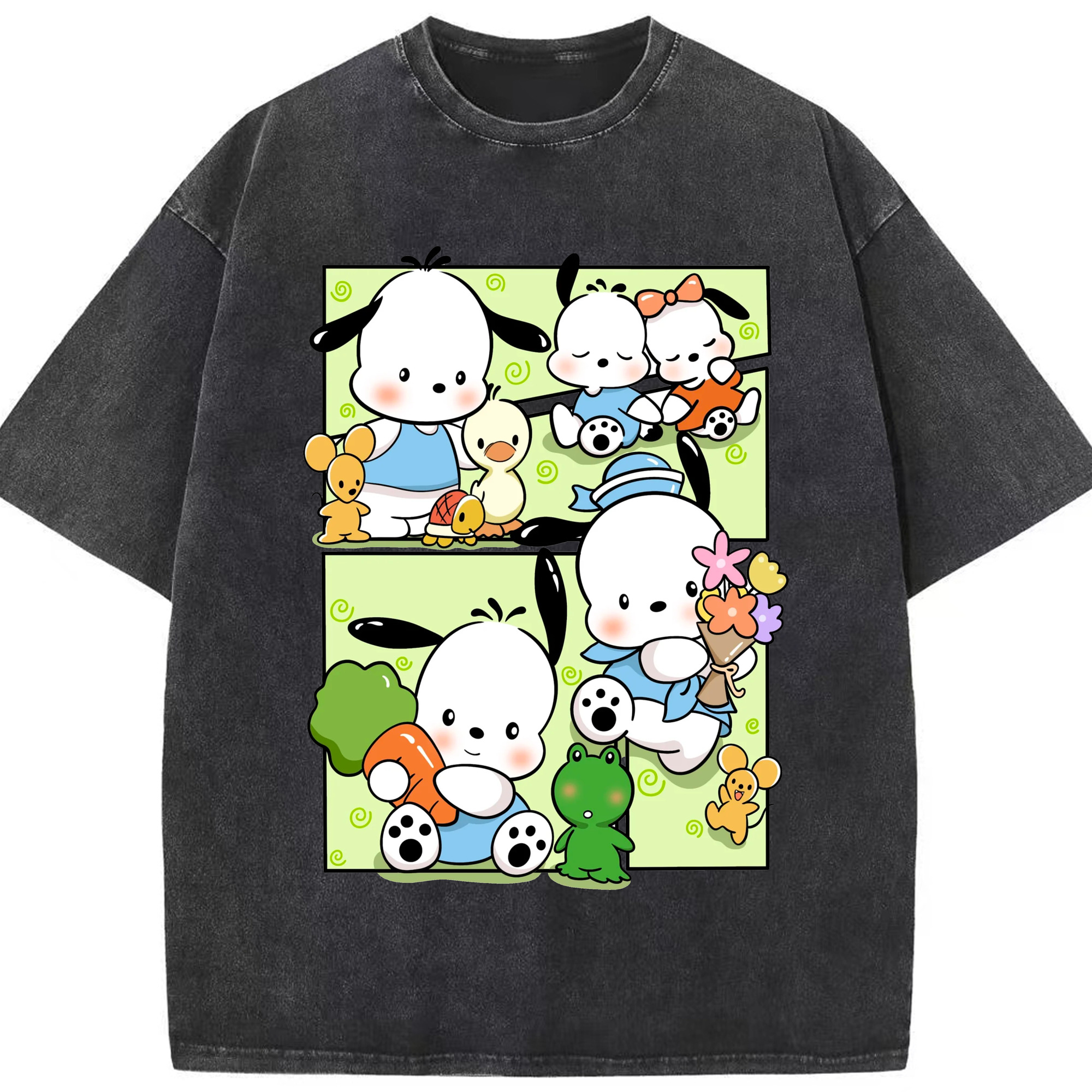 おもしろパッチャコ - 綿100％ ヴィンテージ風 半袖Tシャツ ・ フロントプリント ・ 柔らか肌触り ・ 通気性 快適 ・ スポーツ カジュアル 外出用