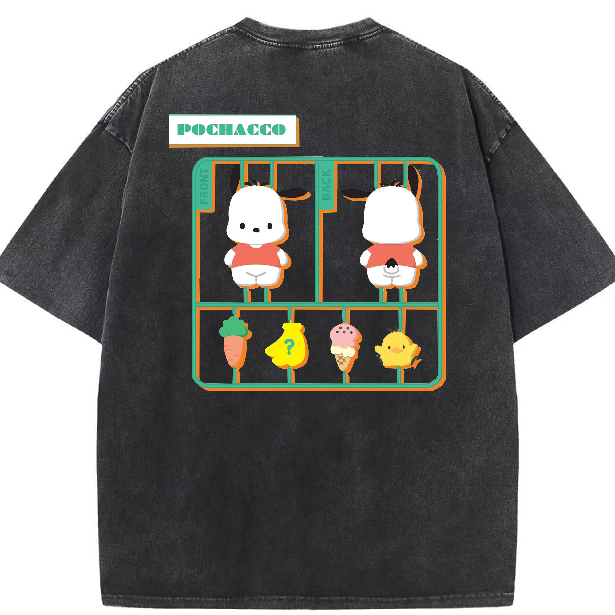 おもしろパッチャコ - 綿100％ ヴィンテージ風 半袖Tシャツ ・ 背面プリント ・ 柔らか肌触り ・ 通気性 快適 ・ スポーツ カジュアル 外出用