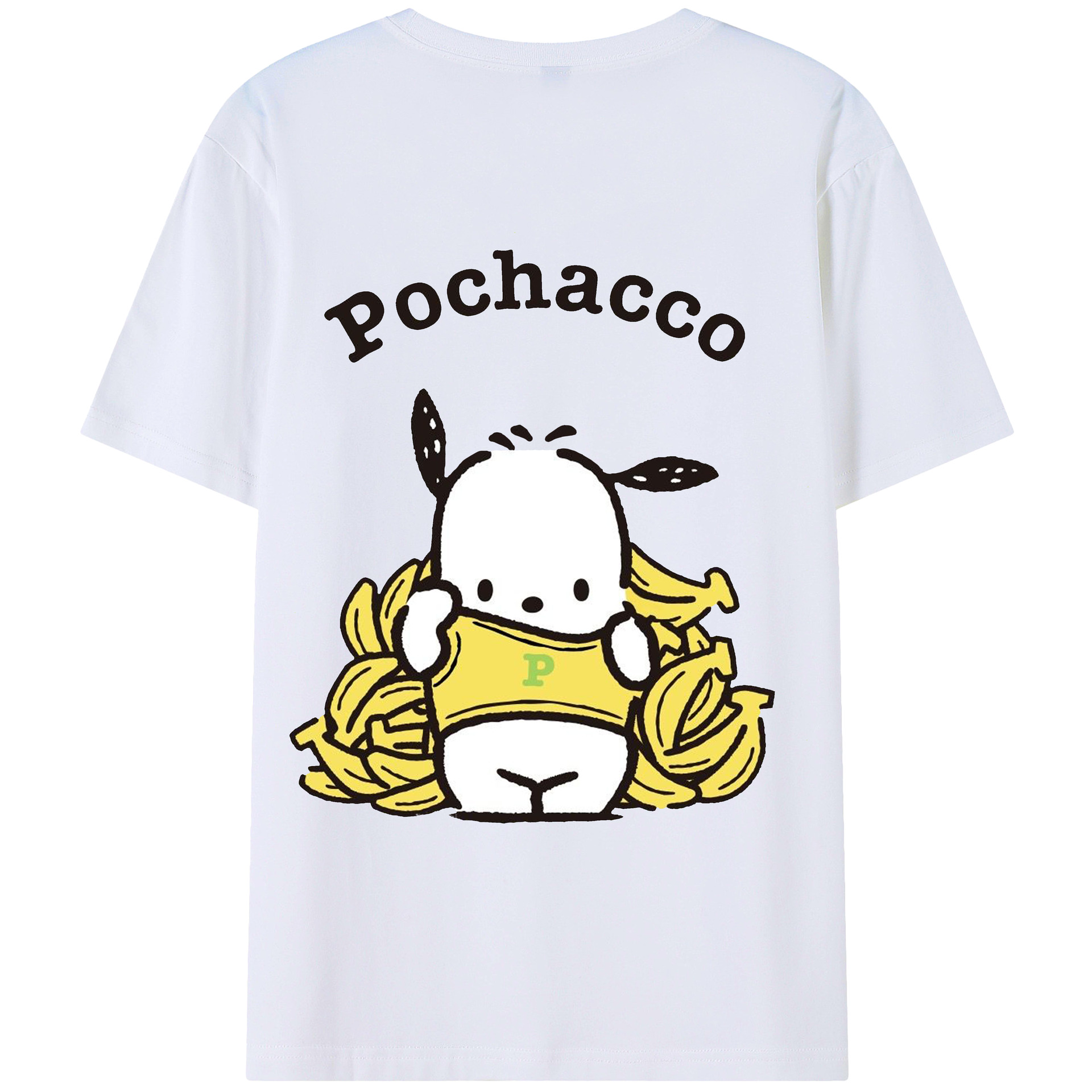 かわいいパッチャコ - レディース半袖Tシャツ ・ 綿100％ ・ バックプリント ・ 強化クルーネック ・ 二重折り袖口 ・ 快適 通気性 ・ フィットネス カジュアル 旅行用