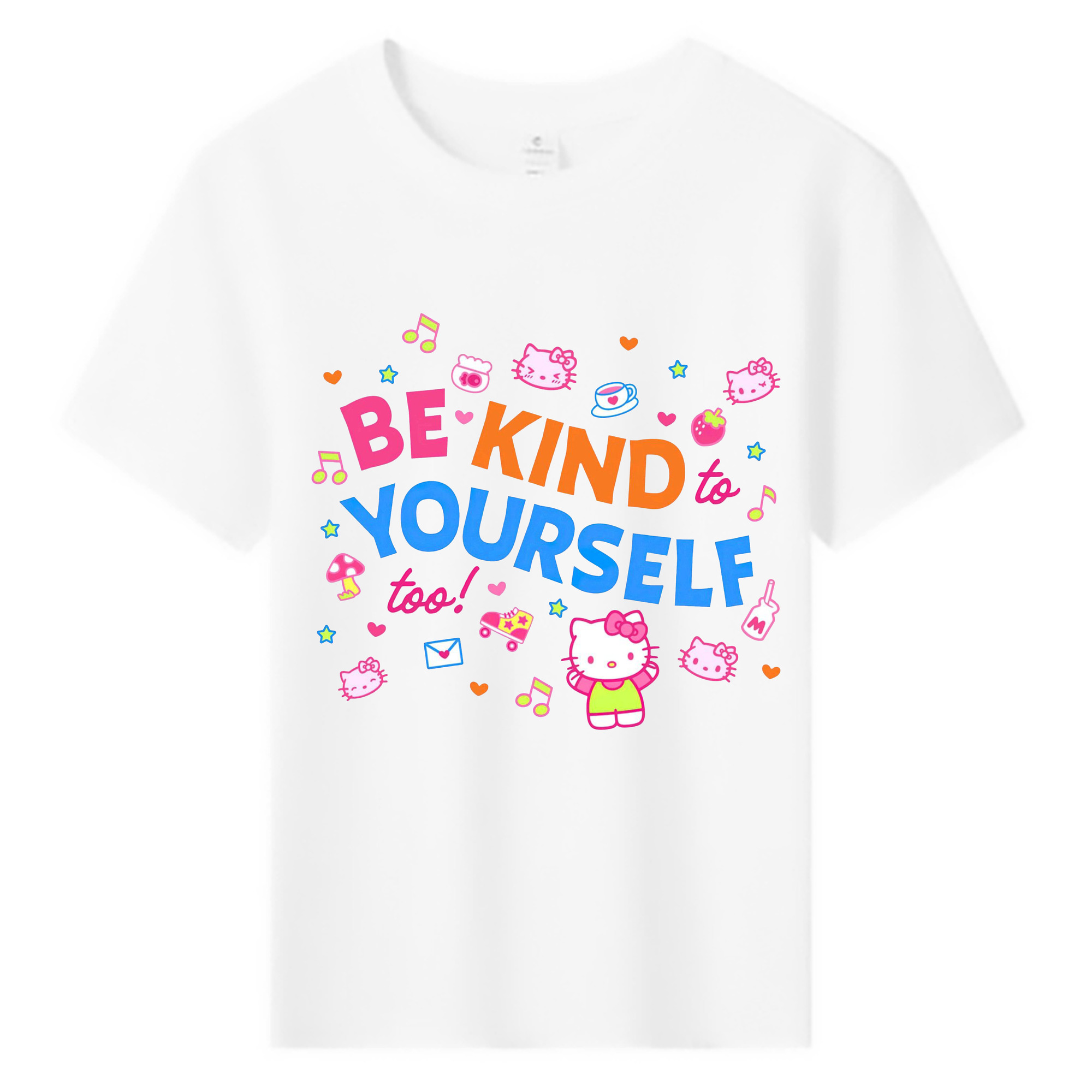 サンリオハローキティ - 綿100％ キッズTシャツ ・ フロントプリント ・ 快適 通気性 ・ スポーツ カジュアル 散歩用