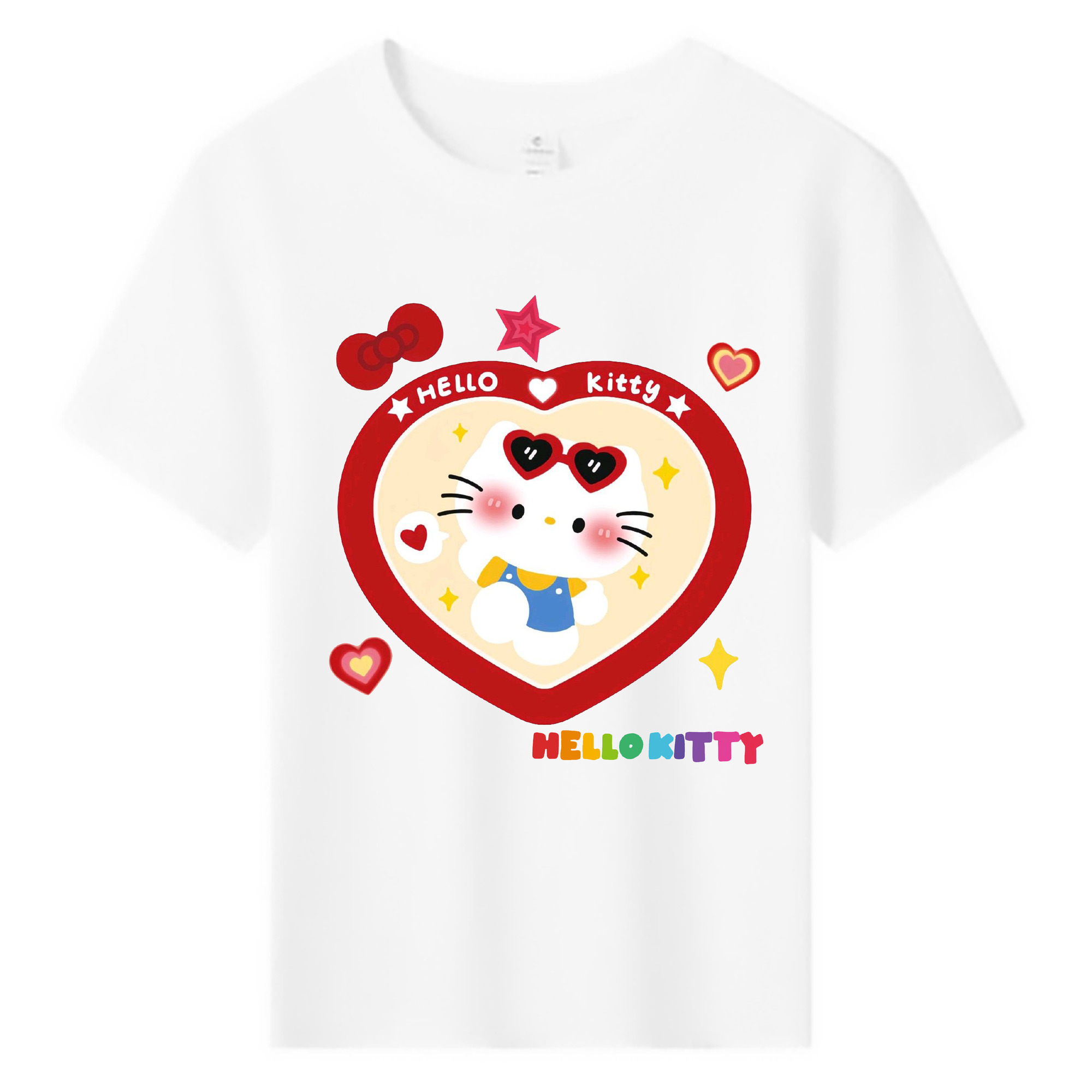 とびきりキュートなハローキティ - 綿100％ キッズTシャツ ・ フロントプリント ・ 快適 通気性 ・ スポーツ カジュアル 散歩用