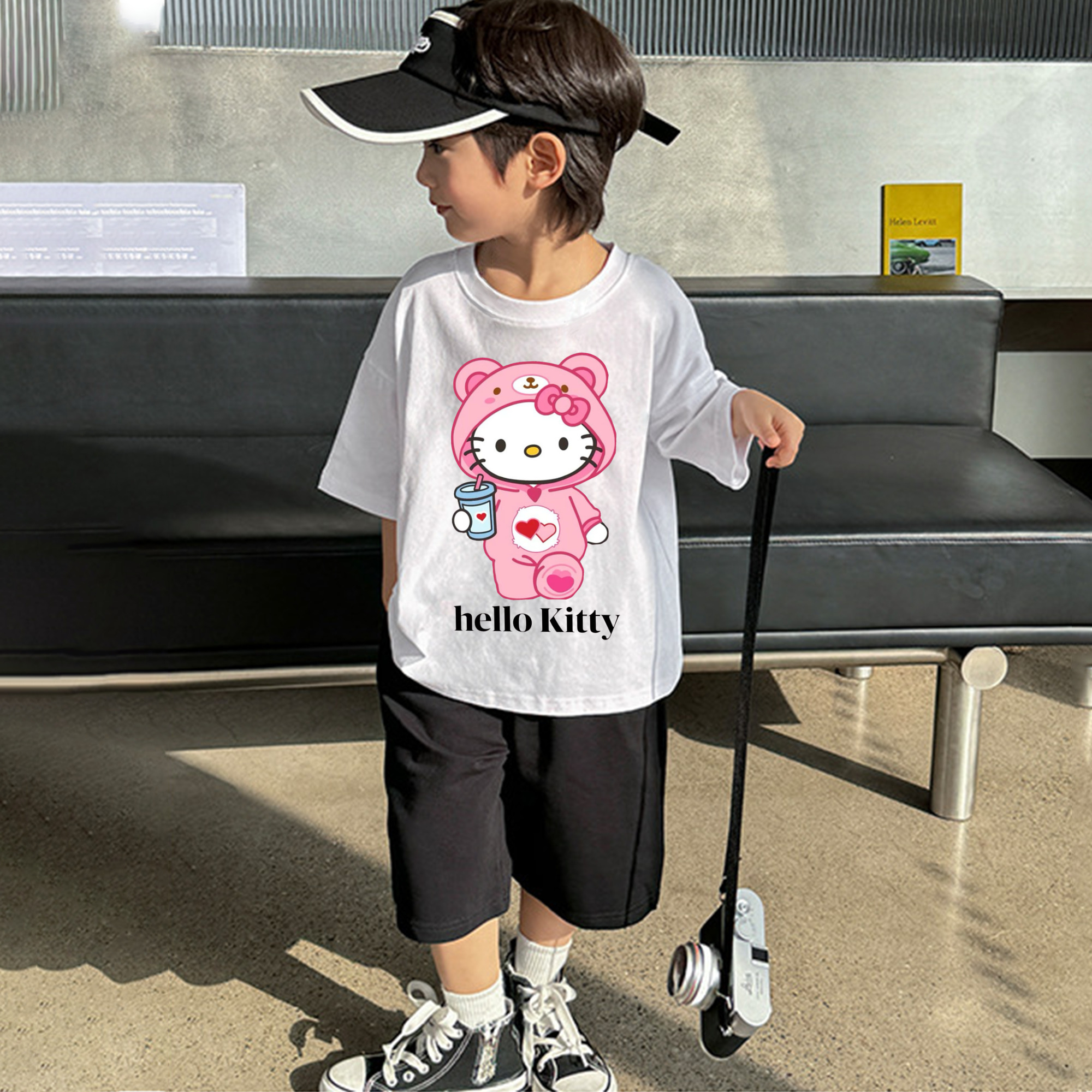 綿100％ キッズTシャツ ・ フロントプリント ・ 快適 通気性 ・ スポーツ カジュアル 散歩用