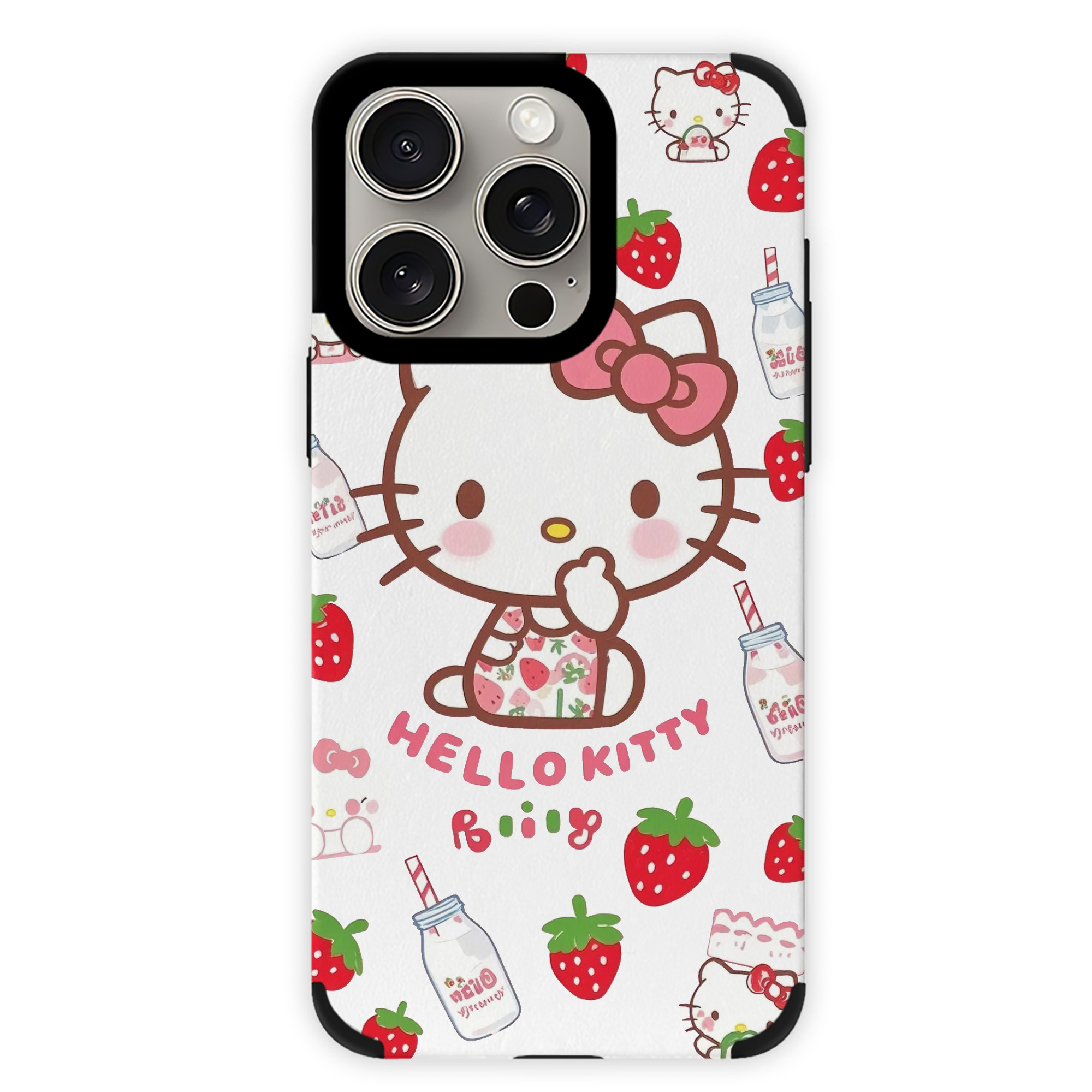 サンリオハローキティ - IPhone15ProMax対応 ・ PUレザースマホケース ・ 耐衝撃 ・ 黄変防止 ・ 360度全面保護 ・ 柔らか手触り ・ 3D立体ボタン