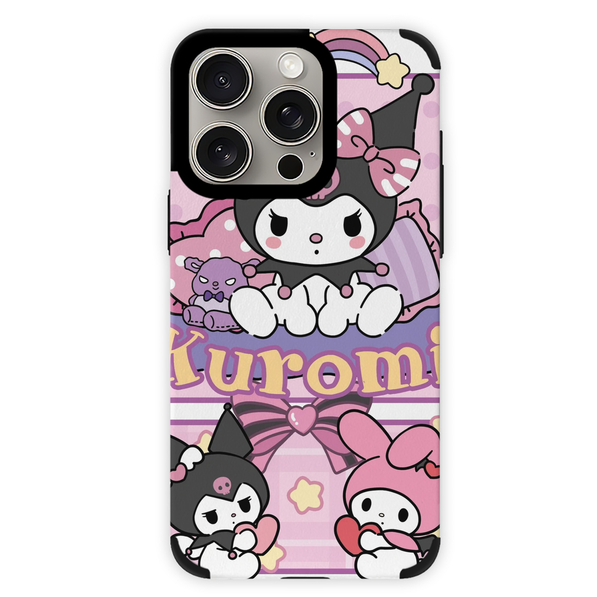 サンリオクロミ - IPhone15ProMax対応 ・ PUレザースマホケース ・ 耐衝撃 ・ 黄変防止 ・ 360度全面保護 ・ 柔らか手触り ・ 3D立体ボタン